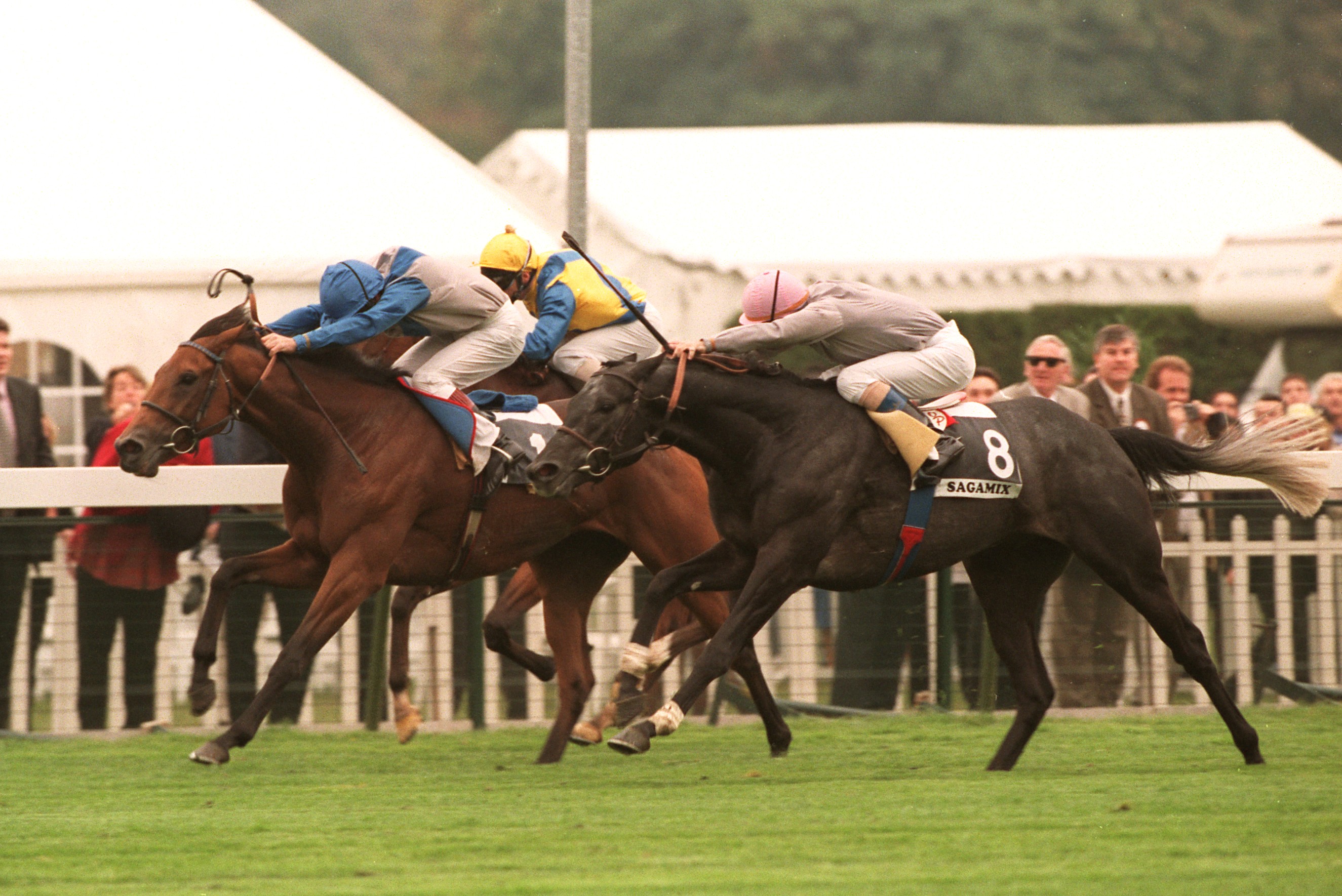 Sagamix (No.8) provided Andre Fabre with a fifth win in the Arc