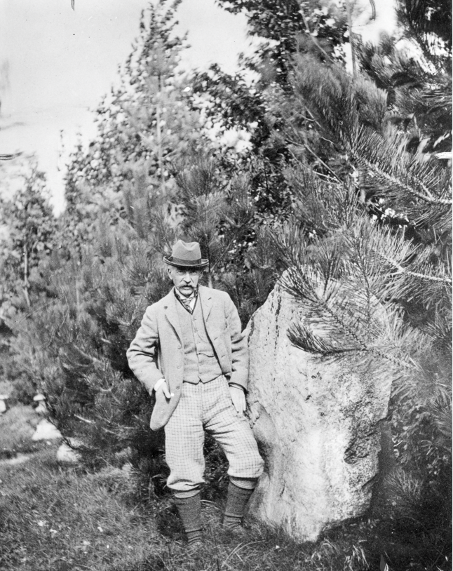 Thomas Hardy and the Druid Stone discovered during the construction of Max Gate (Dorset Museum & Art Gallery/Dorset History Centre/PA)