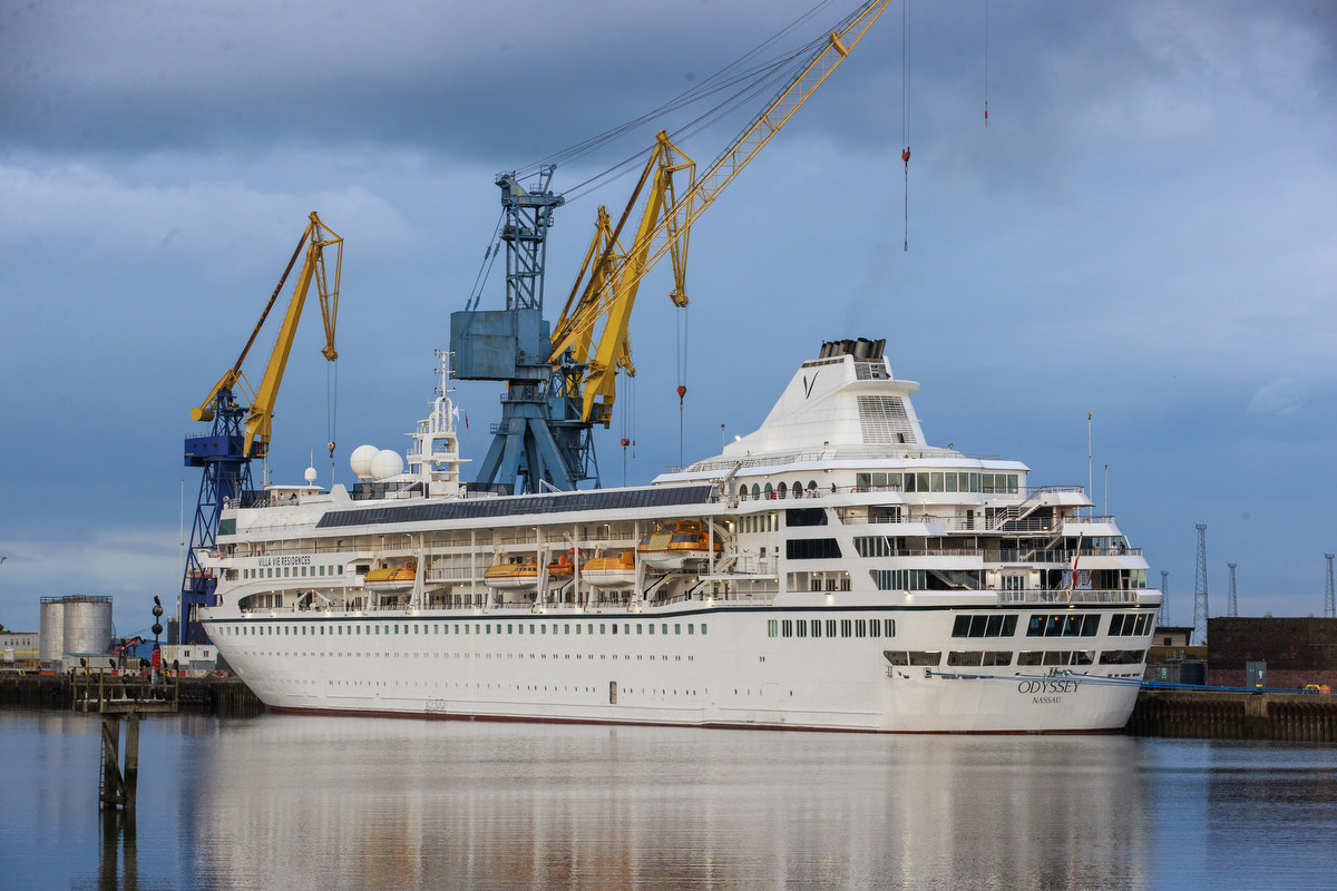 Villa Vie Residences’ Odyssey cruise ship at Belfast Port (