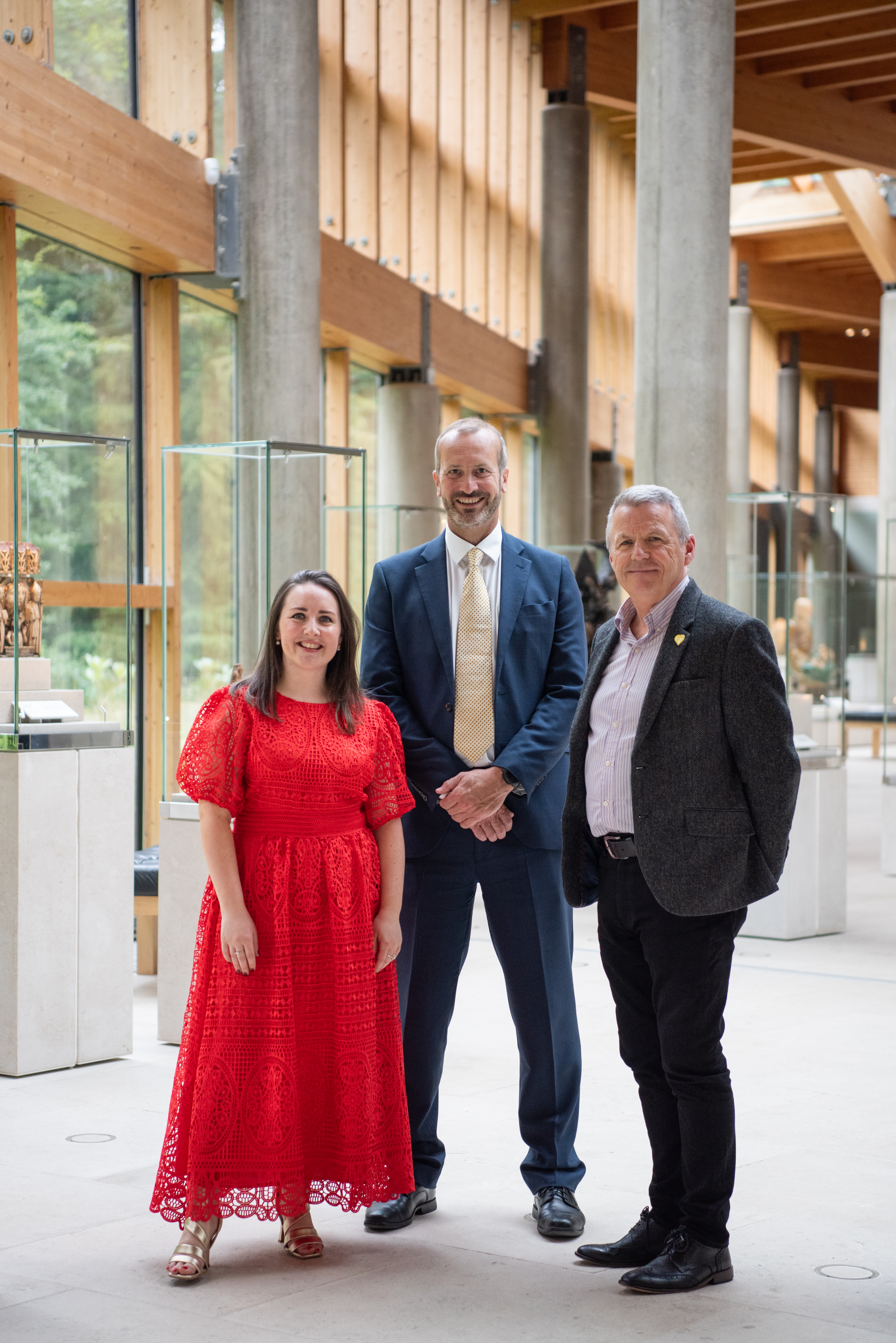 Theo Burrell with Dan Knowles, Chief Executive of Brain Tumour Research, and Martin Cawley, former CEO of Beatson Cancer Charity