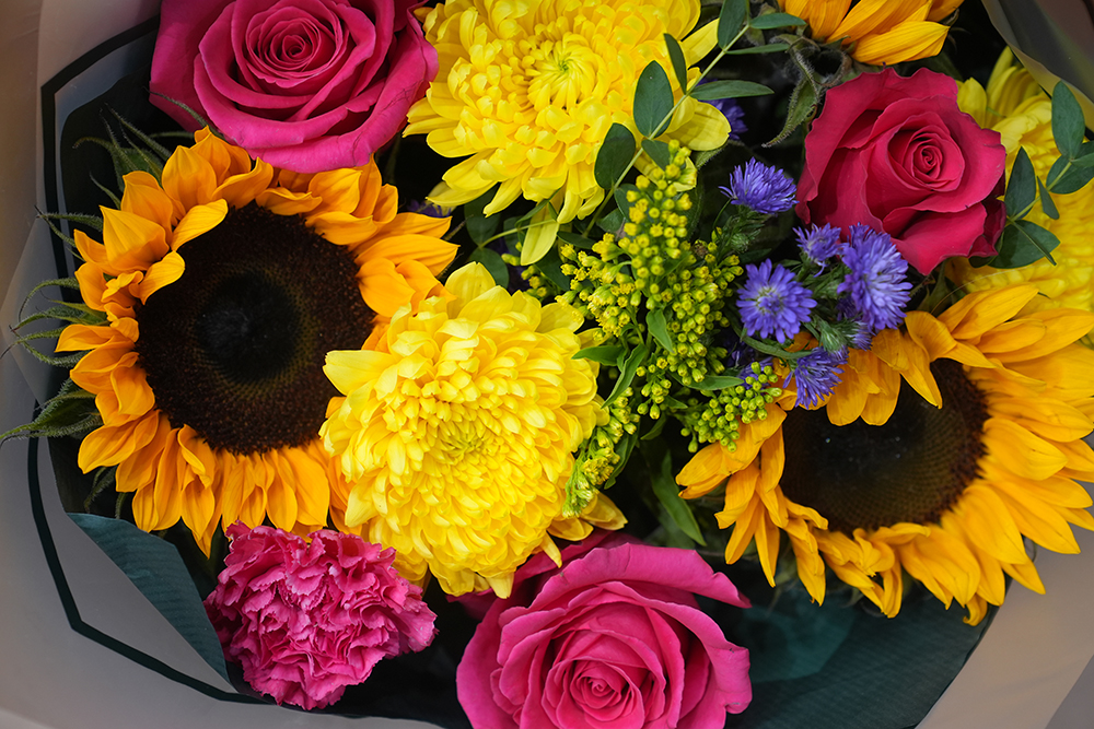 Bouquets of flowers sold by Tesco on view at the chain's main supplier, MM Flowers in Alconbury, Cambridgeshire