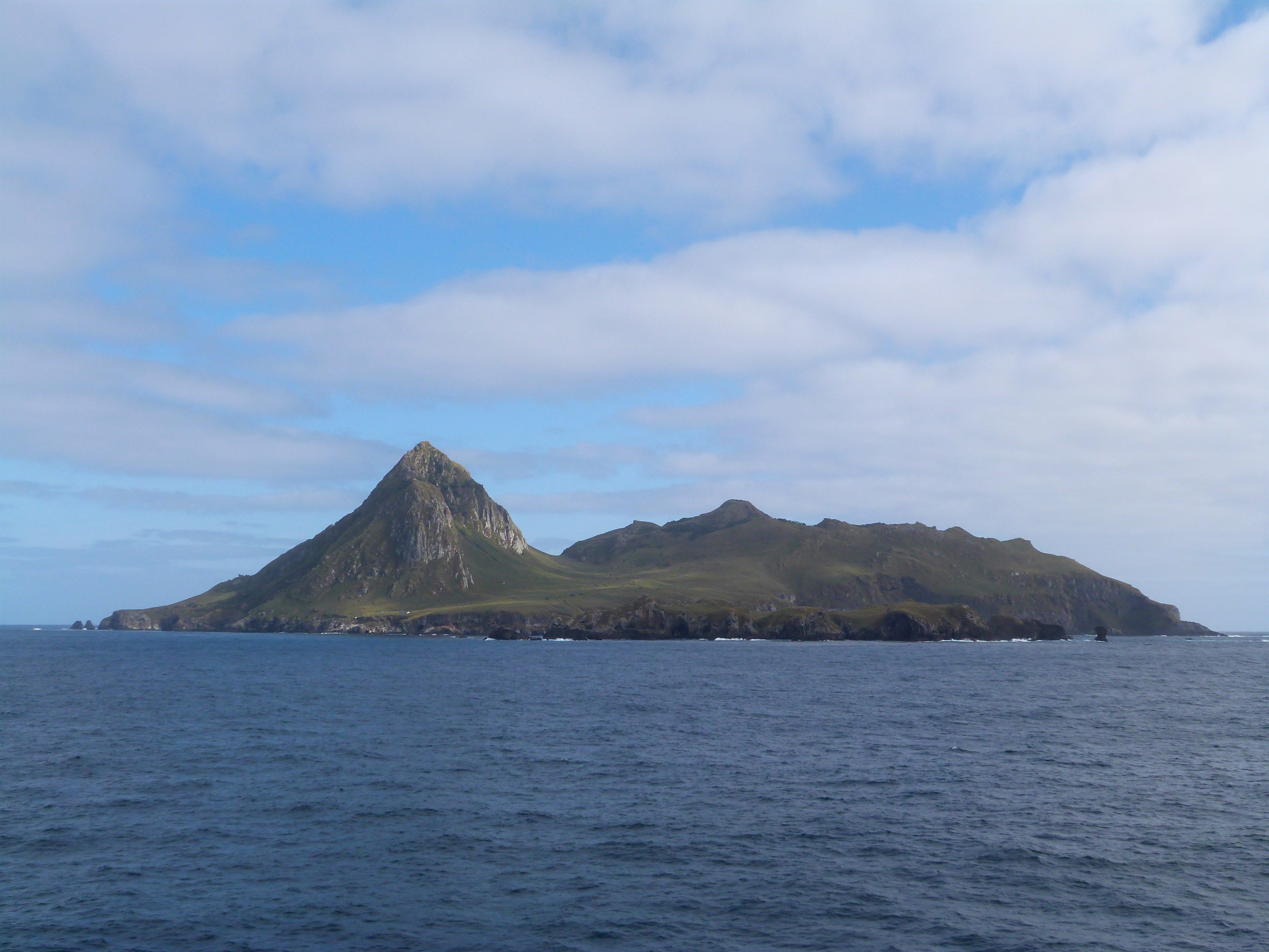 A general view of Nightingale Island in the sea