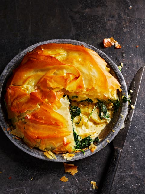 Rick Stein’s Cheese, Potato and Spinach Filo Pie | YourLifeChoices