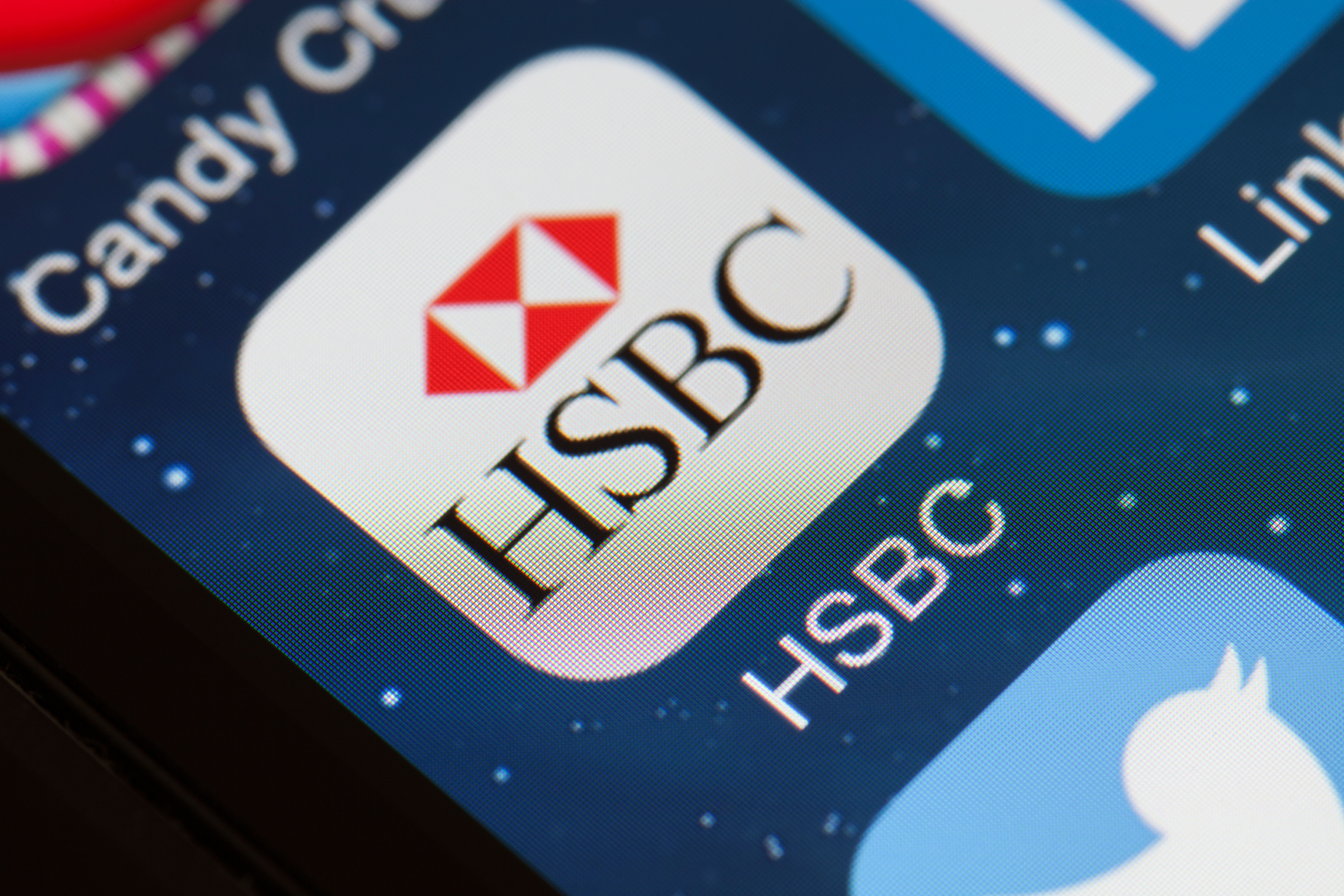 HSBC app icon on a smartphone