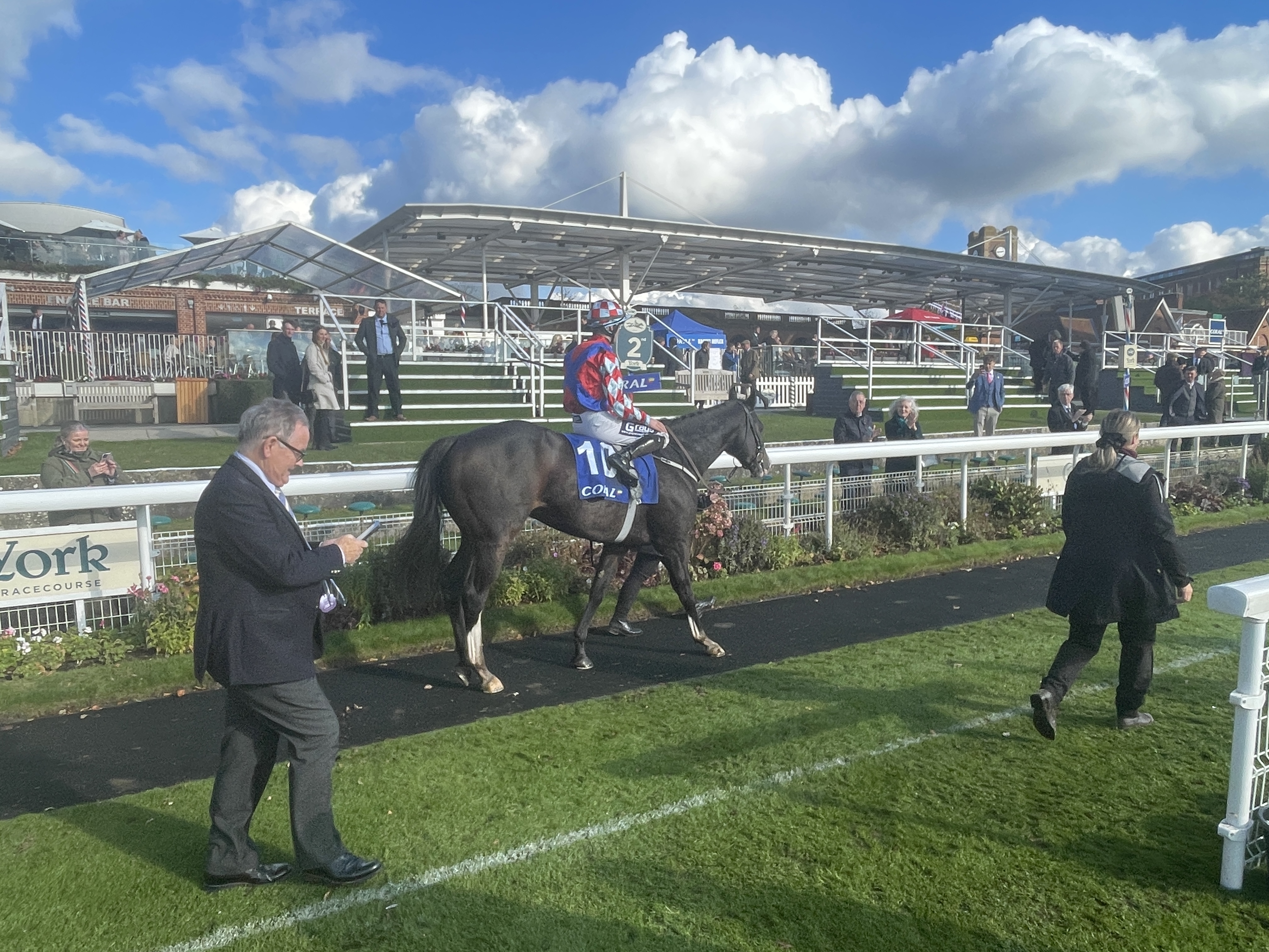 Strike Red after winning the Coral Sprint Trophy at York