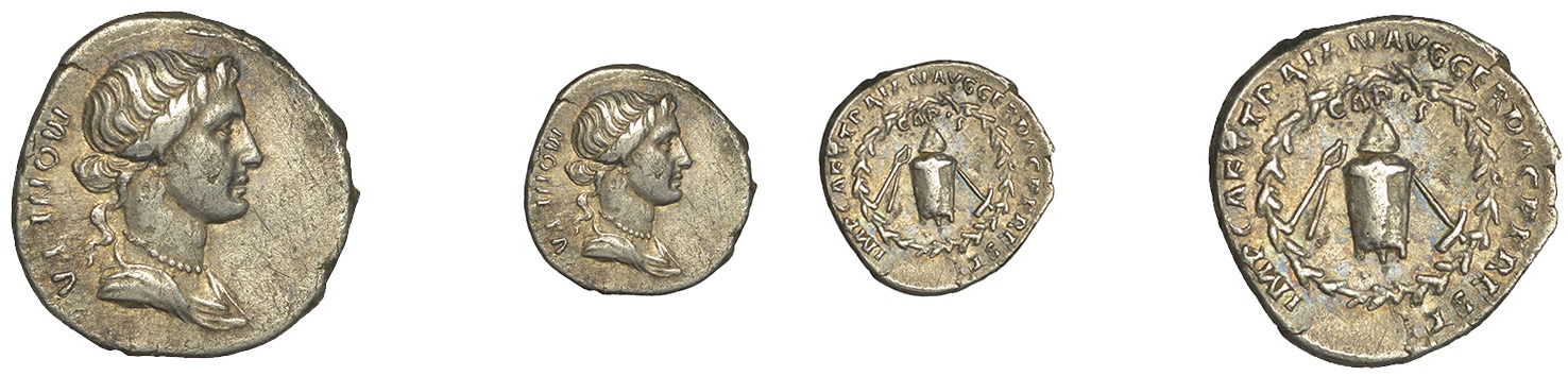 The coin to be sold at auction was issued by the Emperor Trajan in AD 107 after he had recalled all the worn Republican coins from circulation. (Noonans/ PA)