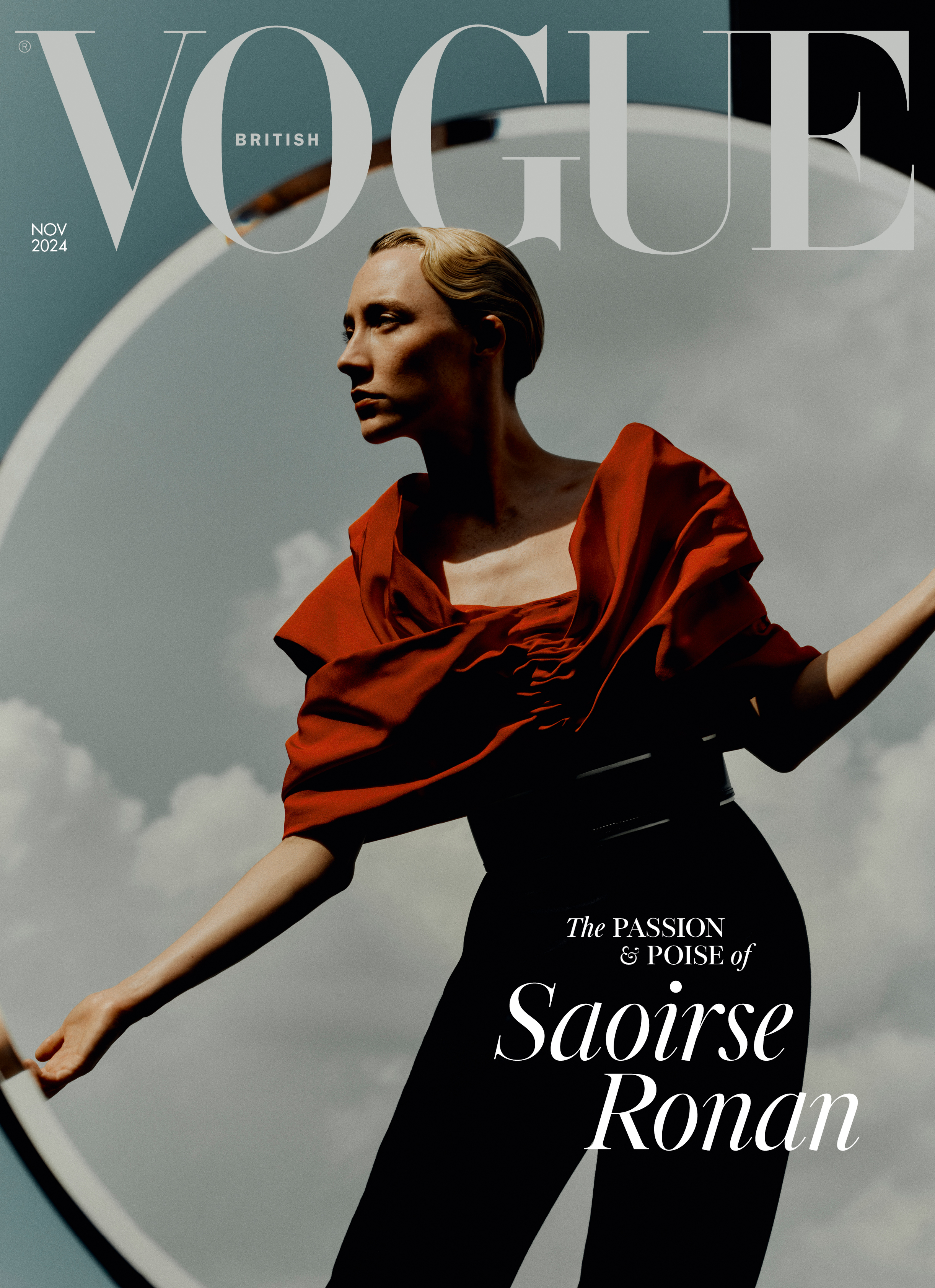  Saoirse Ronan poses on the front page of British Vogue