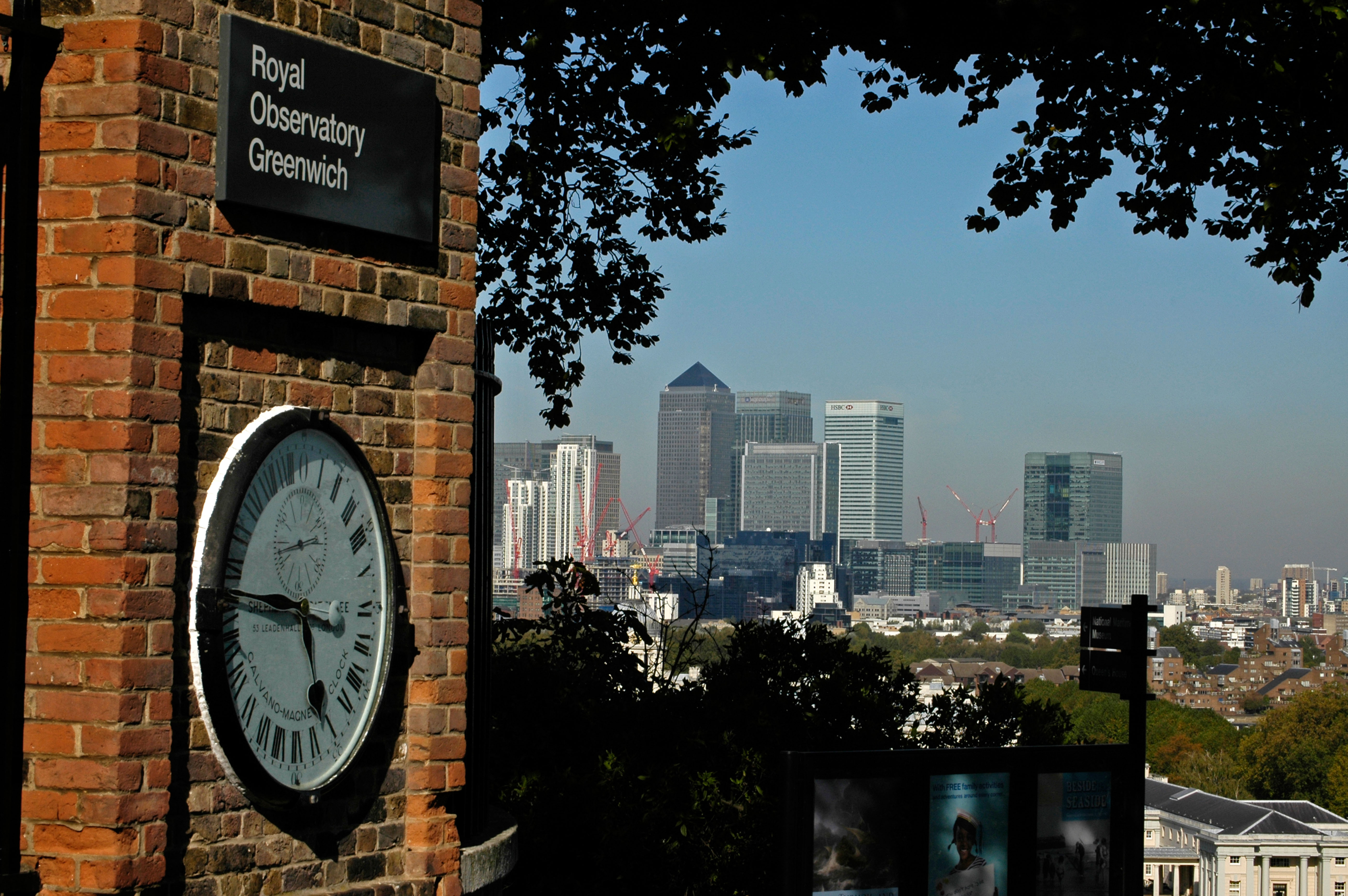 View of Canary Wharf from the Greenwich Observatory