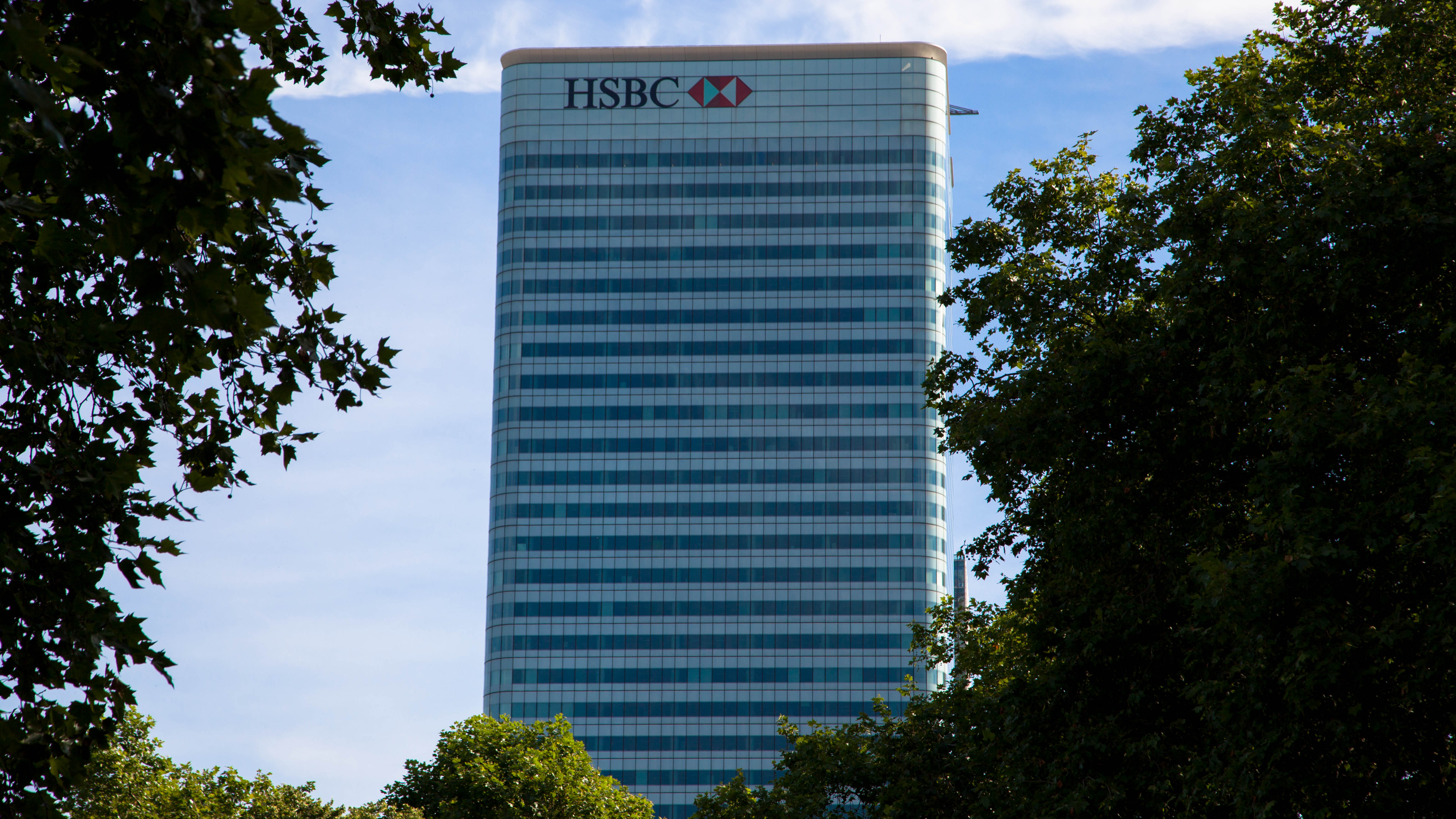 A view of the HSBC tower in London's Canary Wharf
