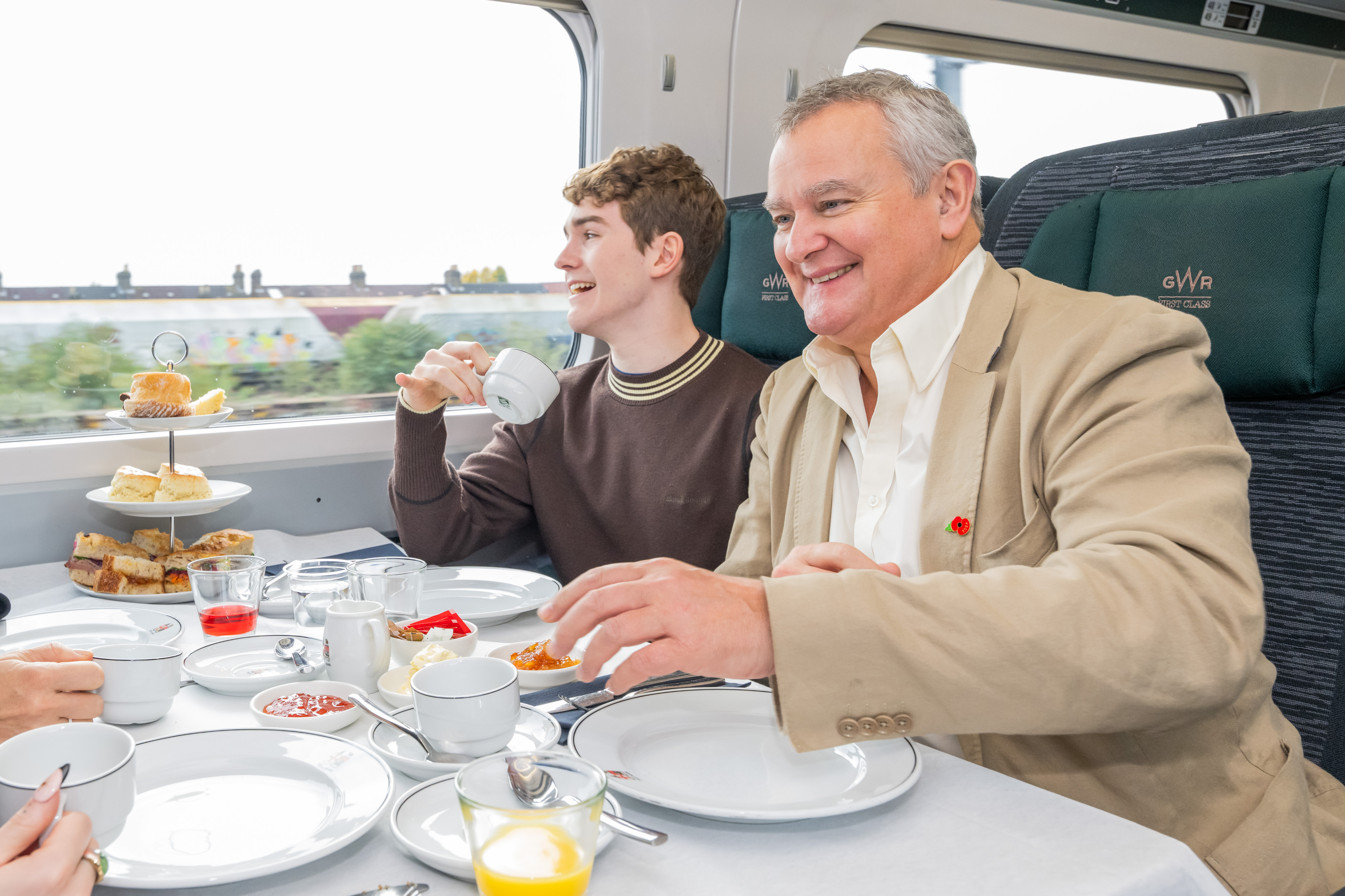 Two men on a train