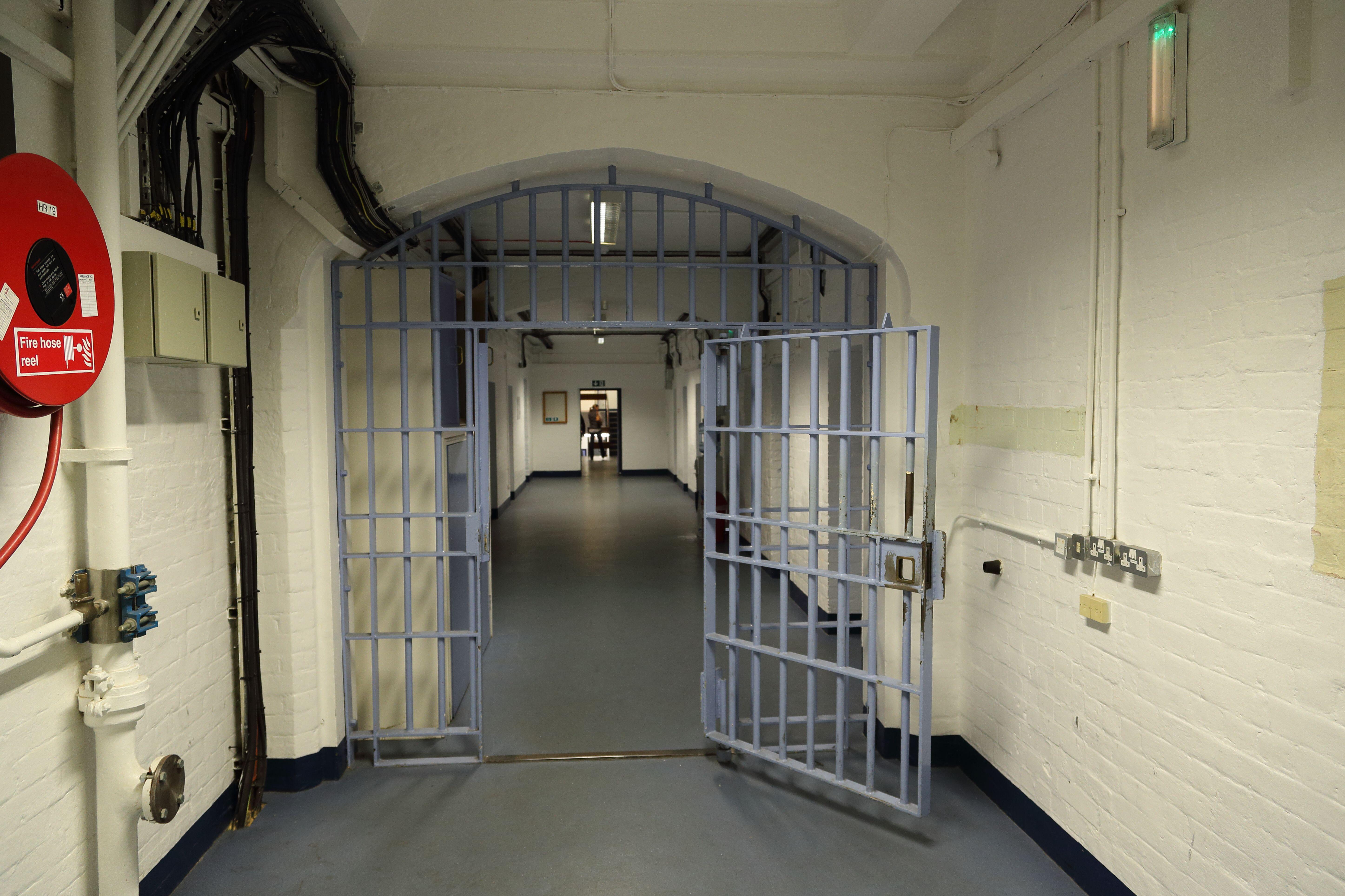 Steel gate inside a prison