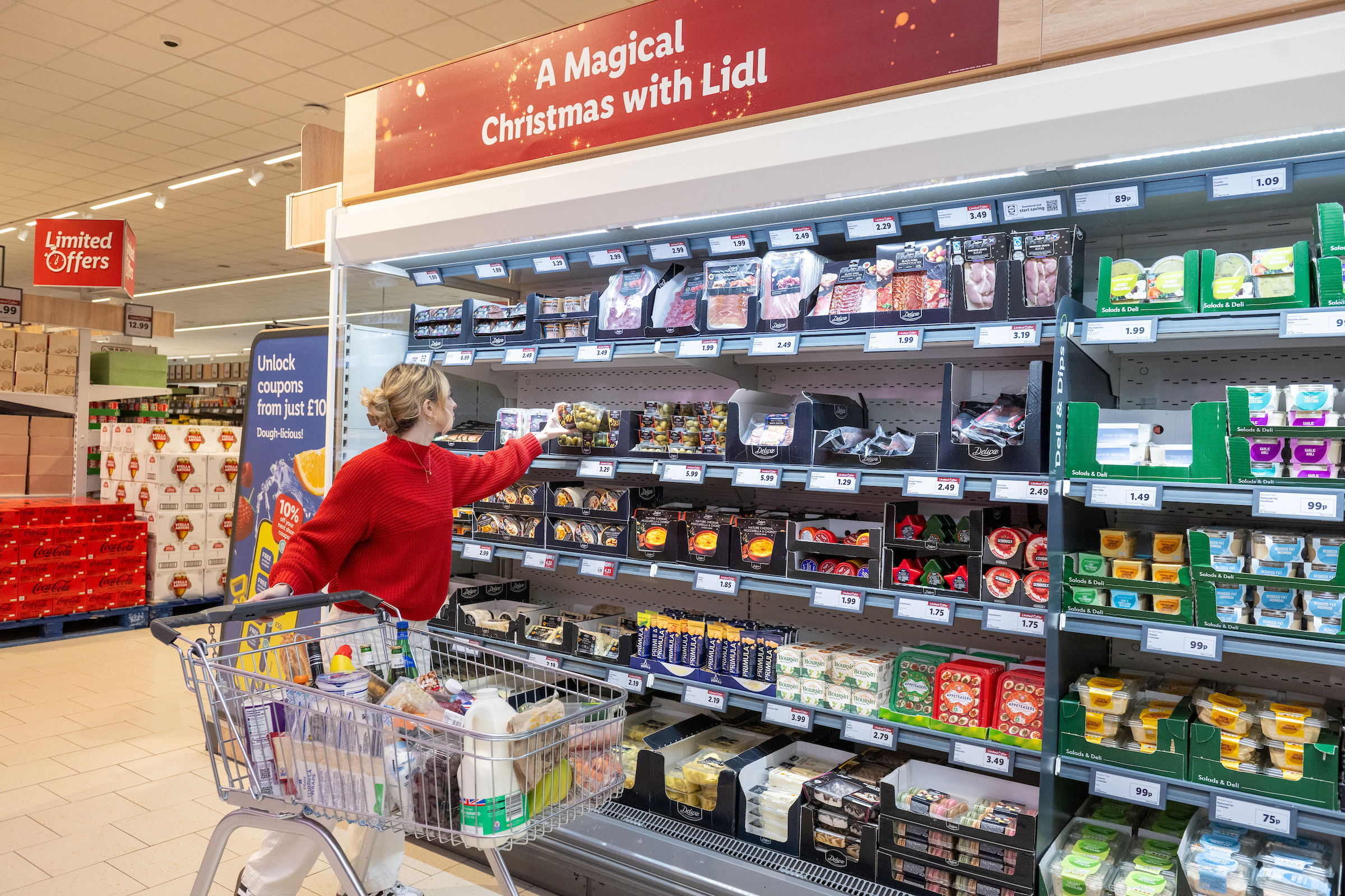 Shopper in Lidl store