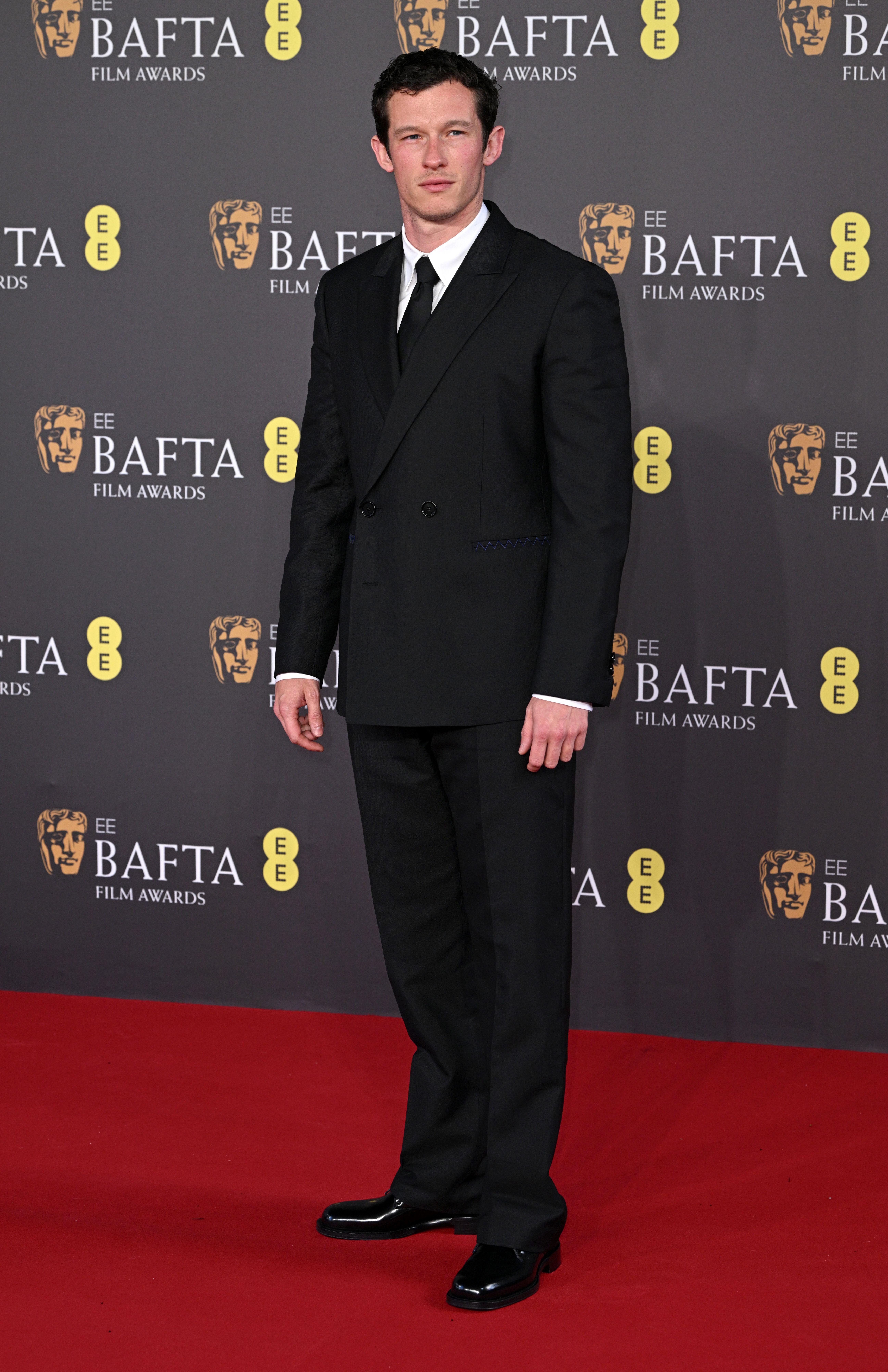 Callum Turner arriving at the 2024 EE BAFTA Film Awards
