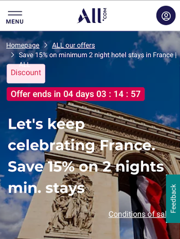 Screenshot of an Accor offer