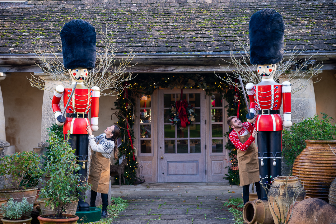 Nutcracker soldiers adorn the entrance