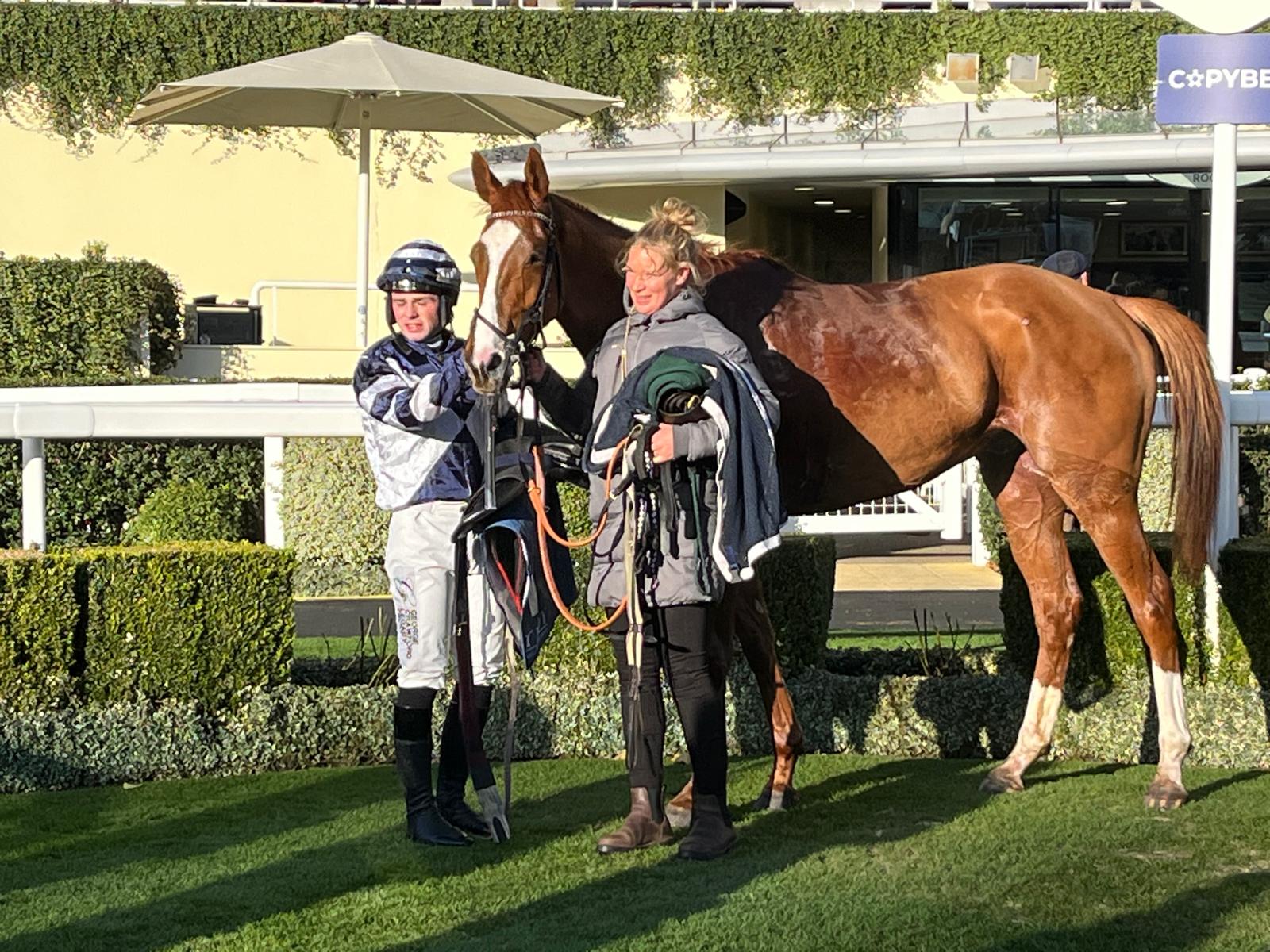 Celtic Dino in the Ascot winner's enclosure