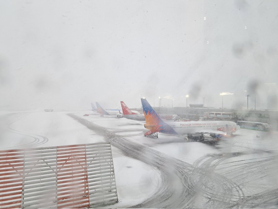 Image of a snow at Newcastle International Airport