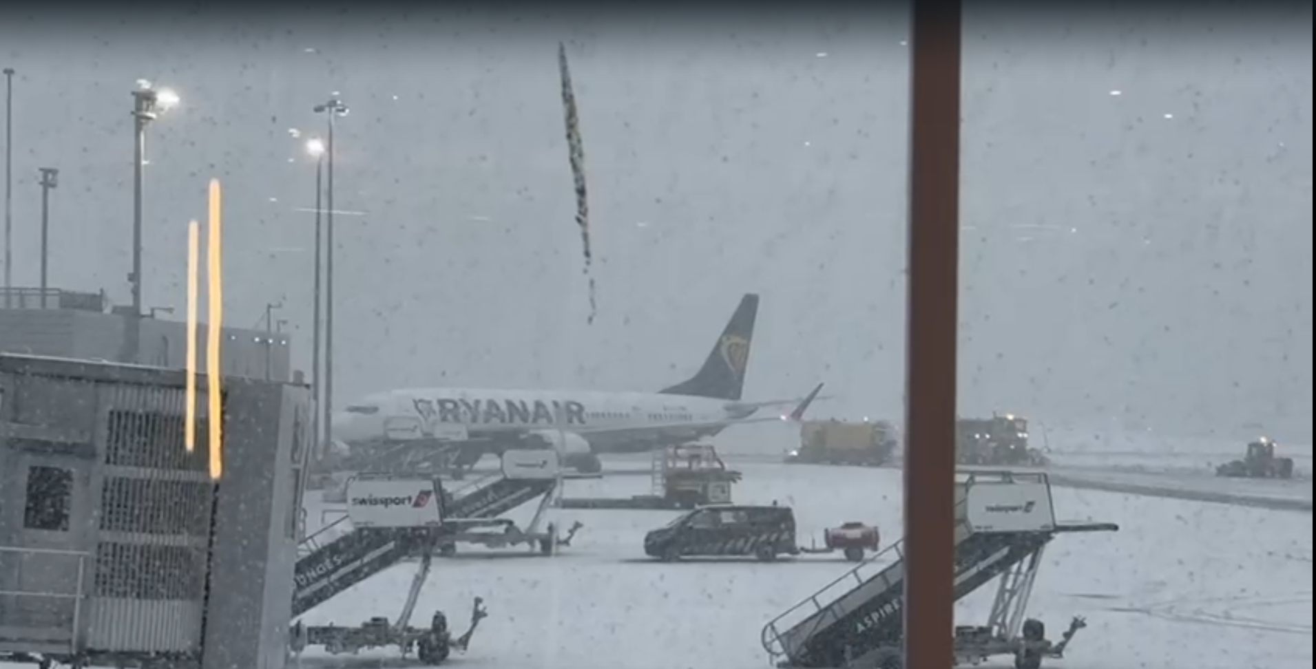 Snow at Newcastle International Airport