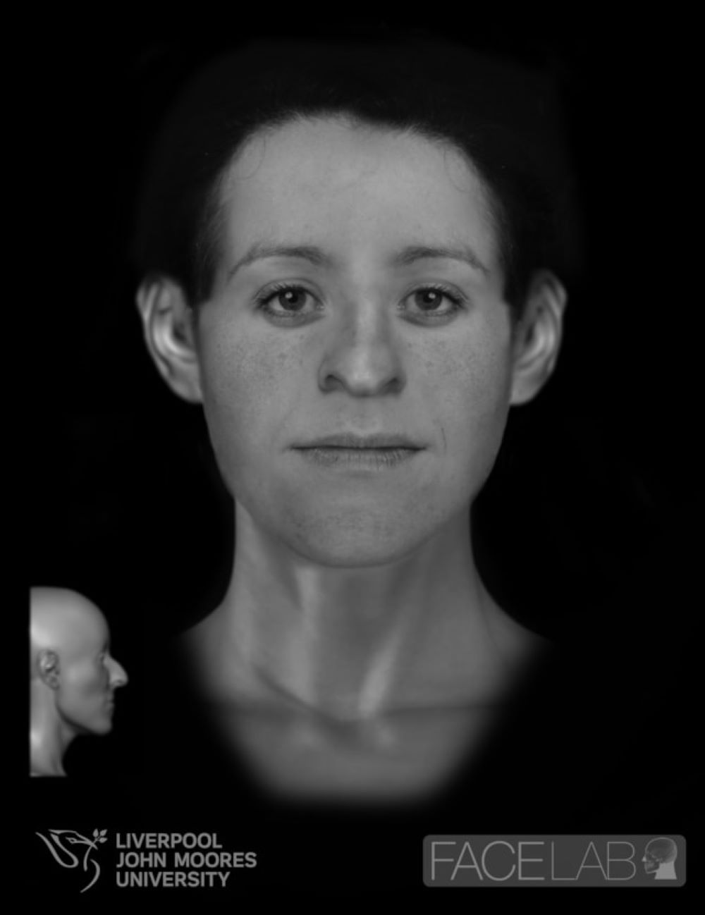 Facial reconstruction released by Greater Manchester Police and created by Face Lab at Liverpool John Moores University of a woman whose body was discovered in the River Mersey in March