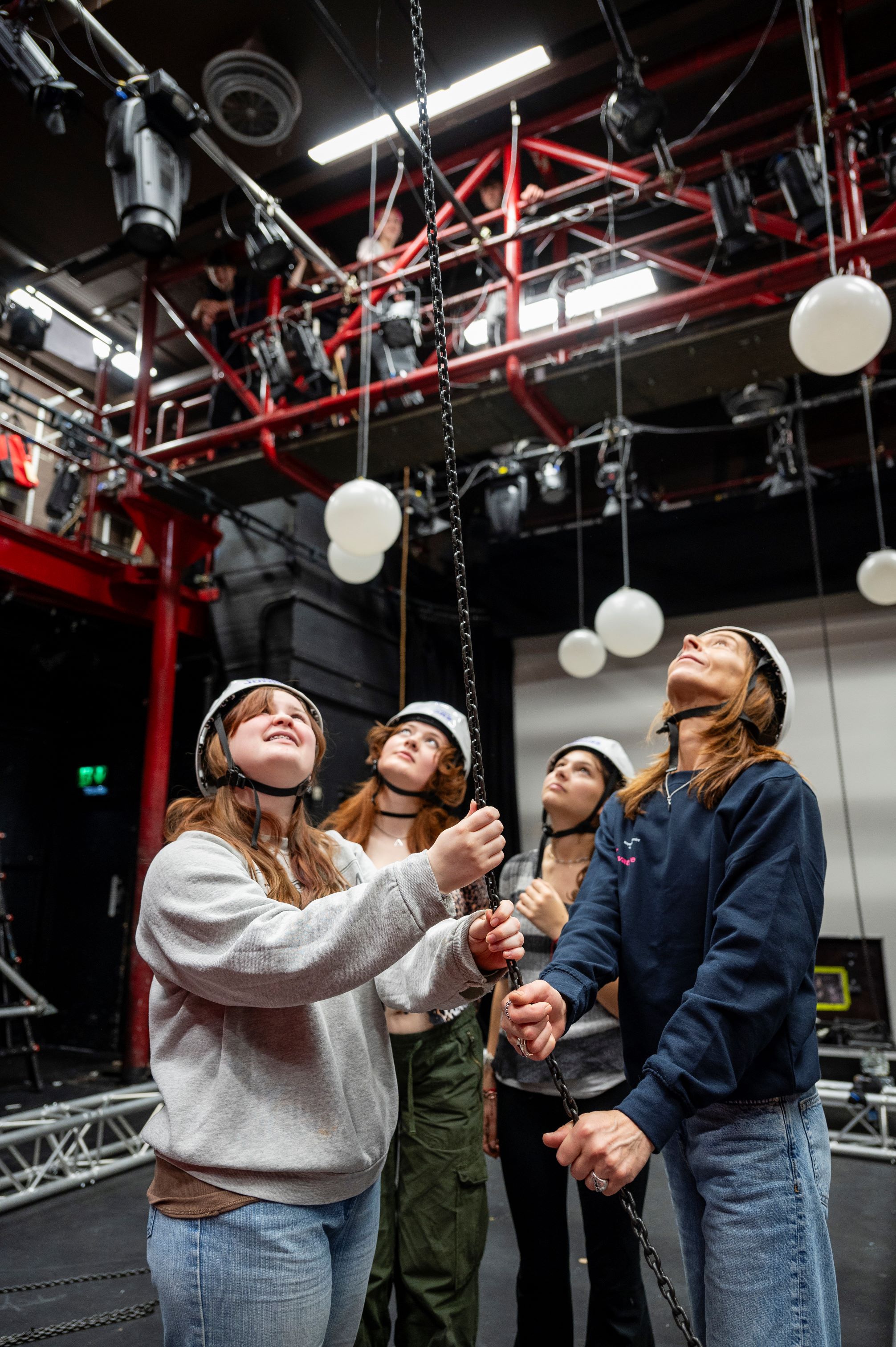 Kate Dickie works with students at the conservatoire