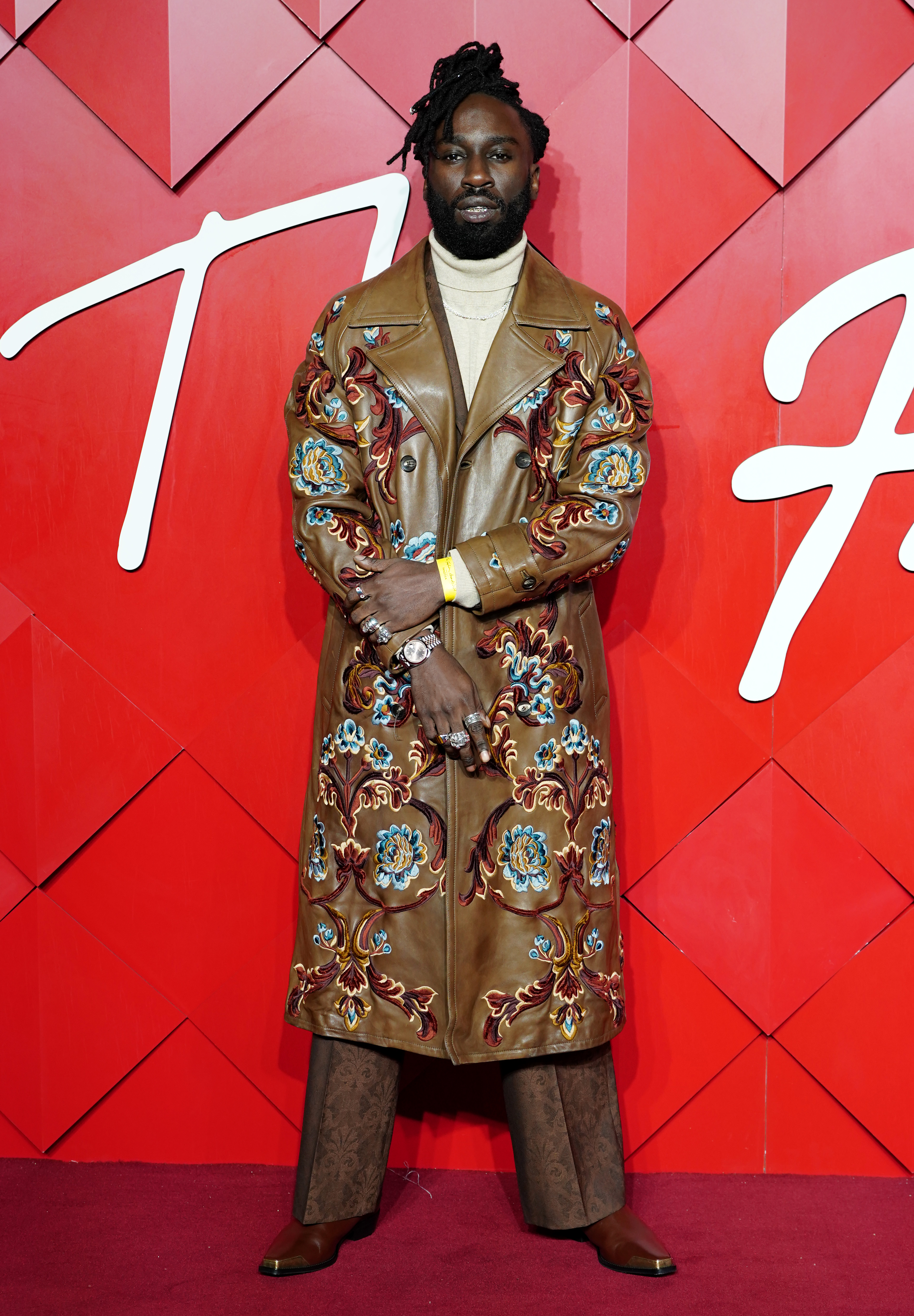 Kojey Radical attends the Fashion Awards, presented by the British Fashion Council, at the Royal Albert Hall in London. Picture date: Monday December 2, 2024.