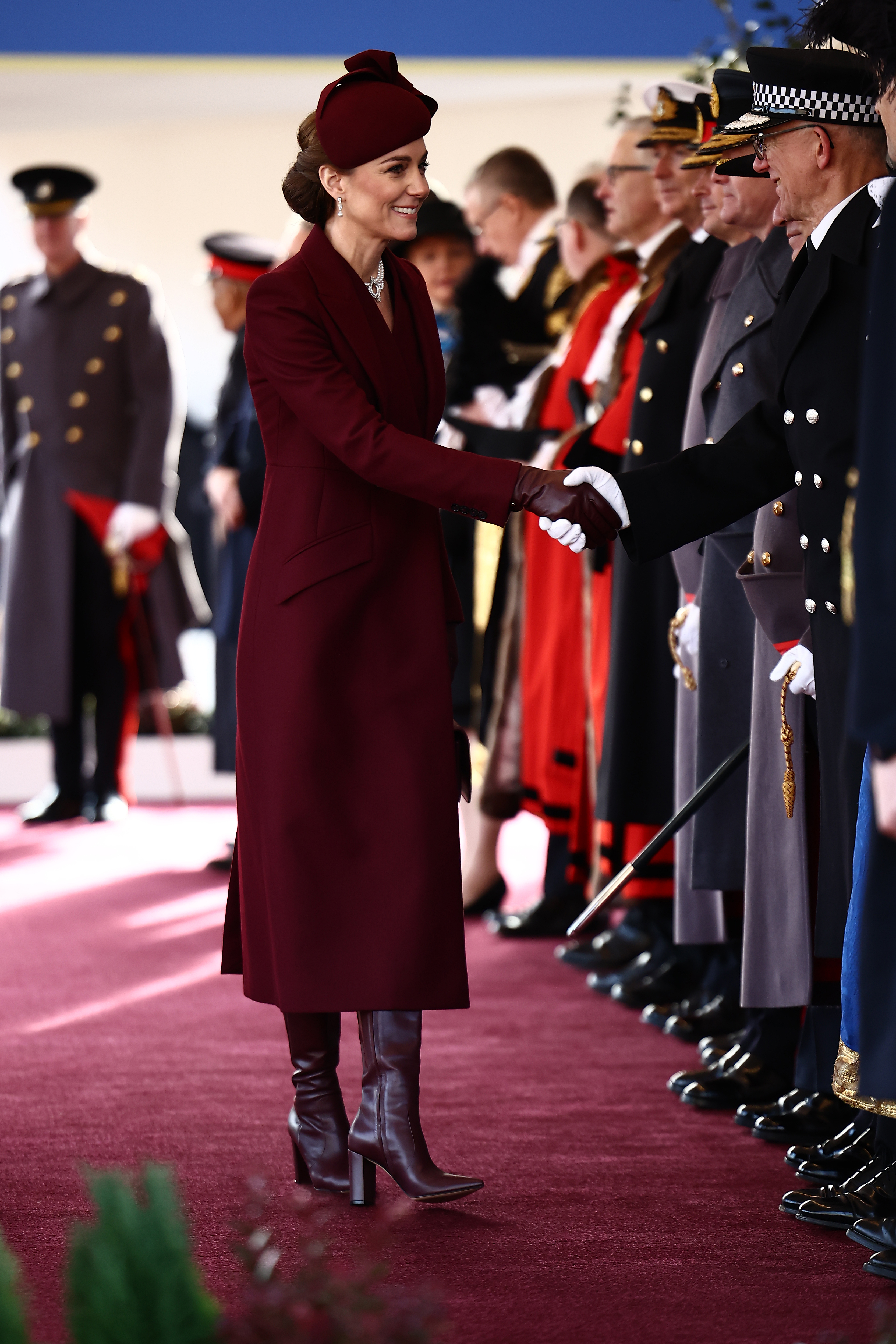 The Princess of Wales shakes hands during Qatar state visit