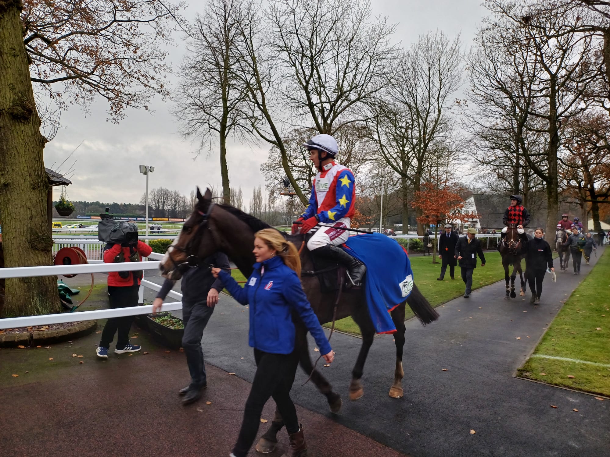 Ski Lodge and Tom Bellamy after winning at Haydock