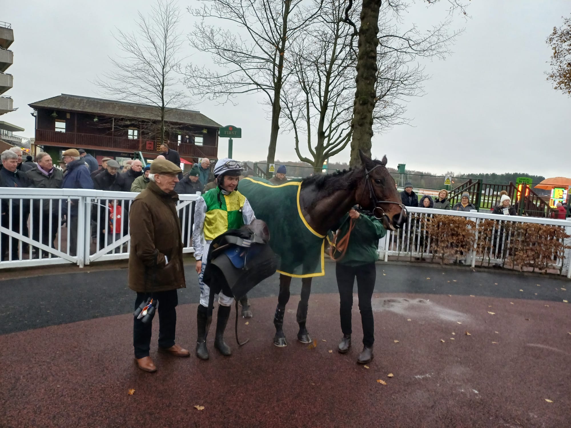 Cloudy Glen in the Haydock winner's enclosure