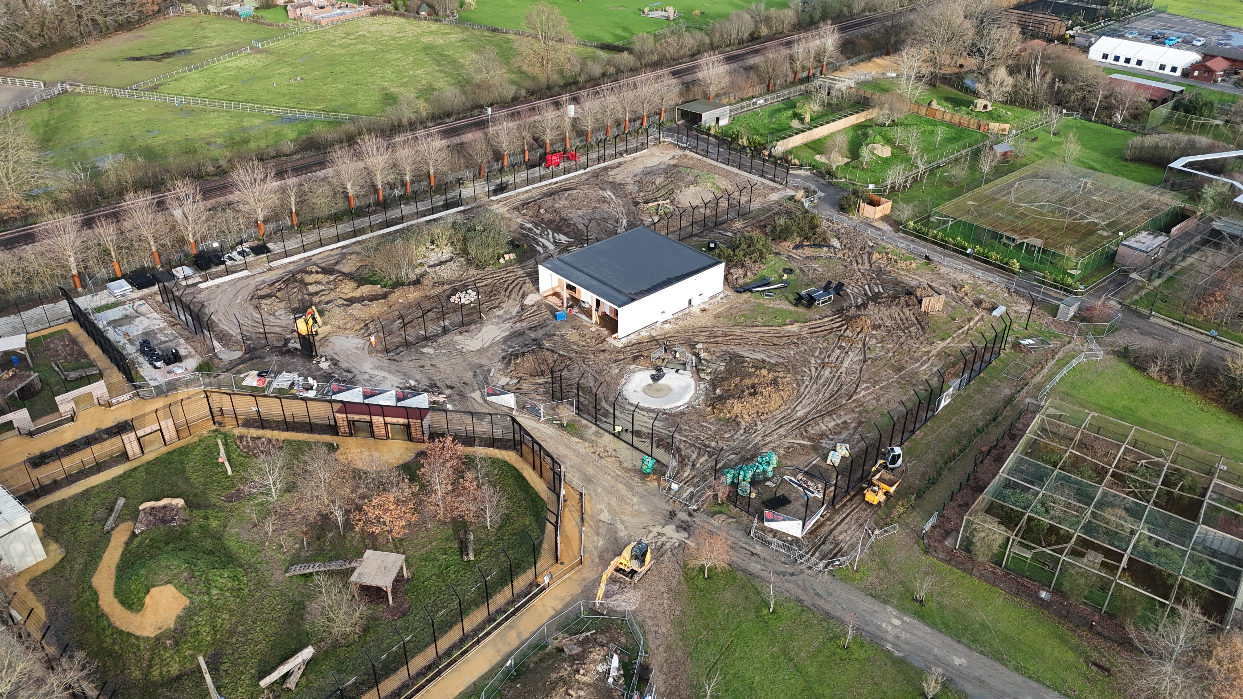 Aerial shot of an animal rescue centre under construction