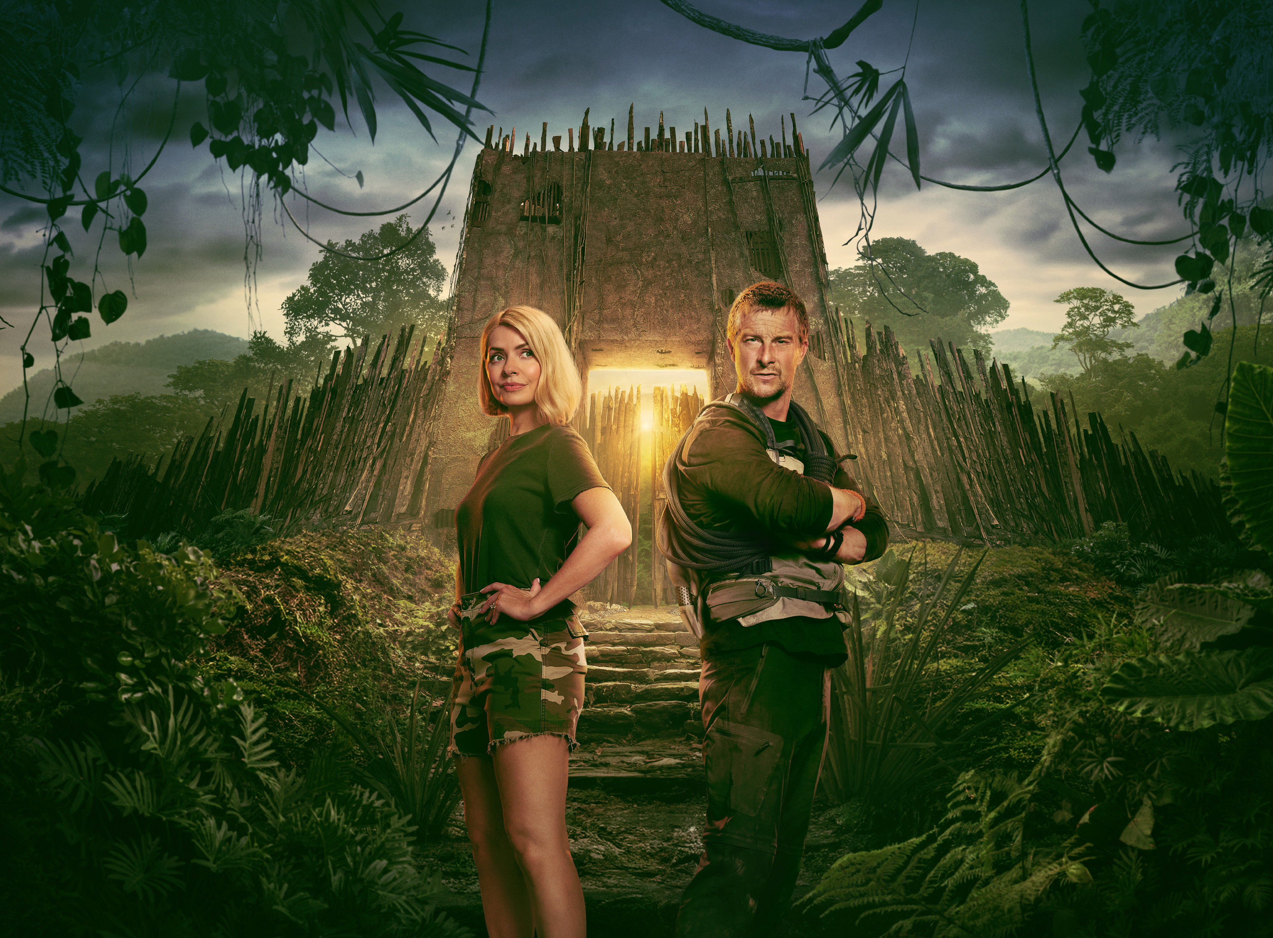 Holly Willoughby and Bear Grylls who are co-hosting the new show Celebrity Bear Hunt