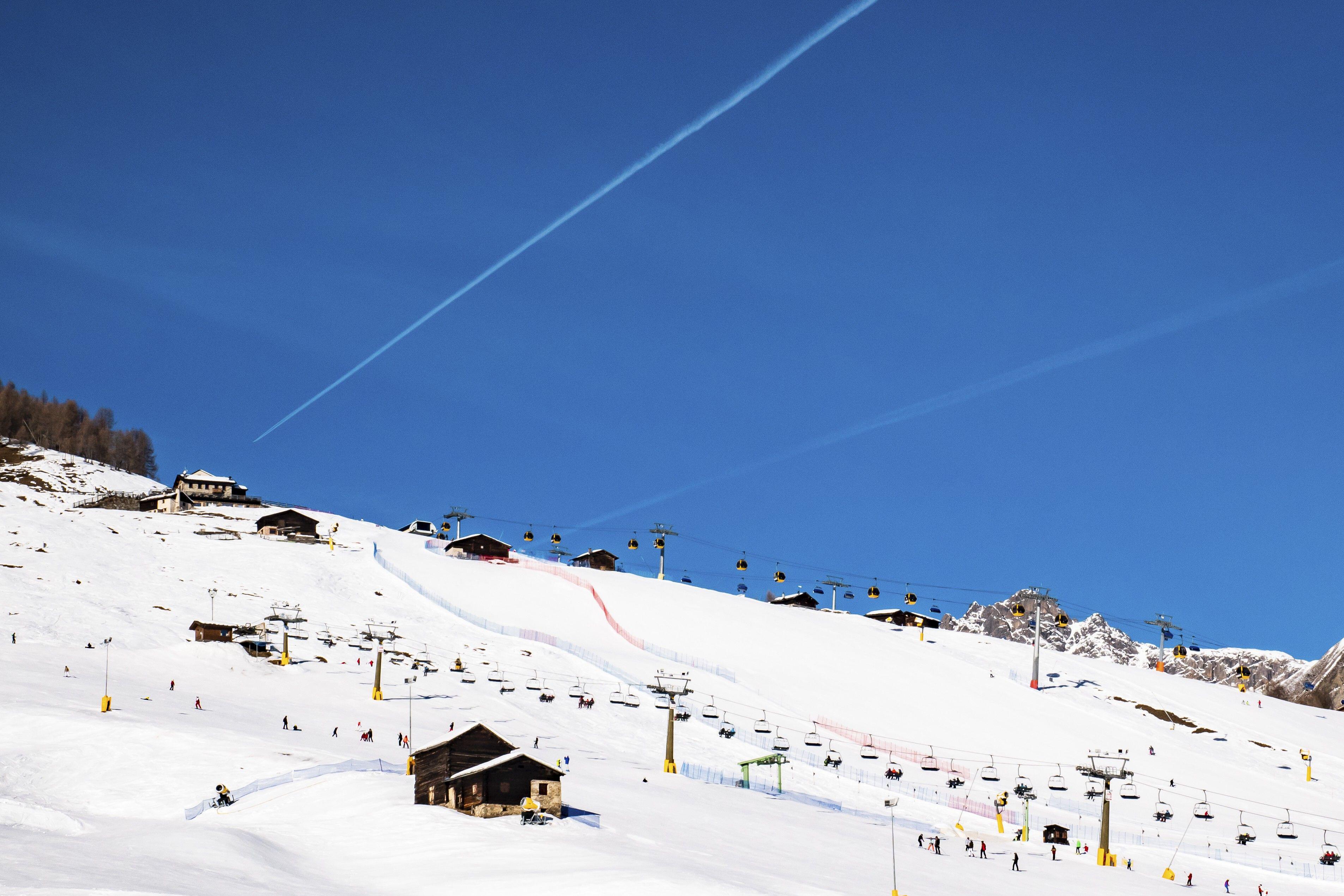 Ski slopes of Livigno in winter season