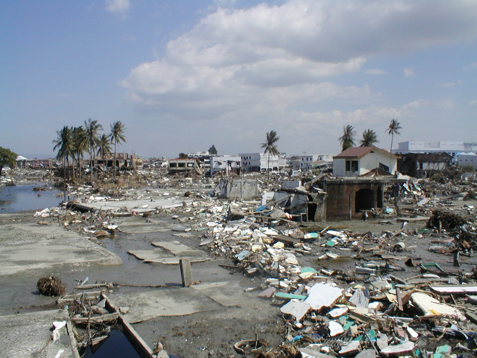 Destroyed homes in the aftermath of the Boxing Day tsunami in Banda Aceh, Indonesia 