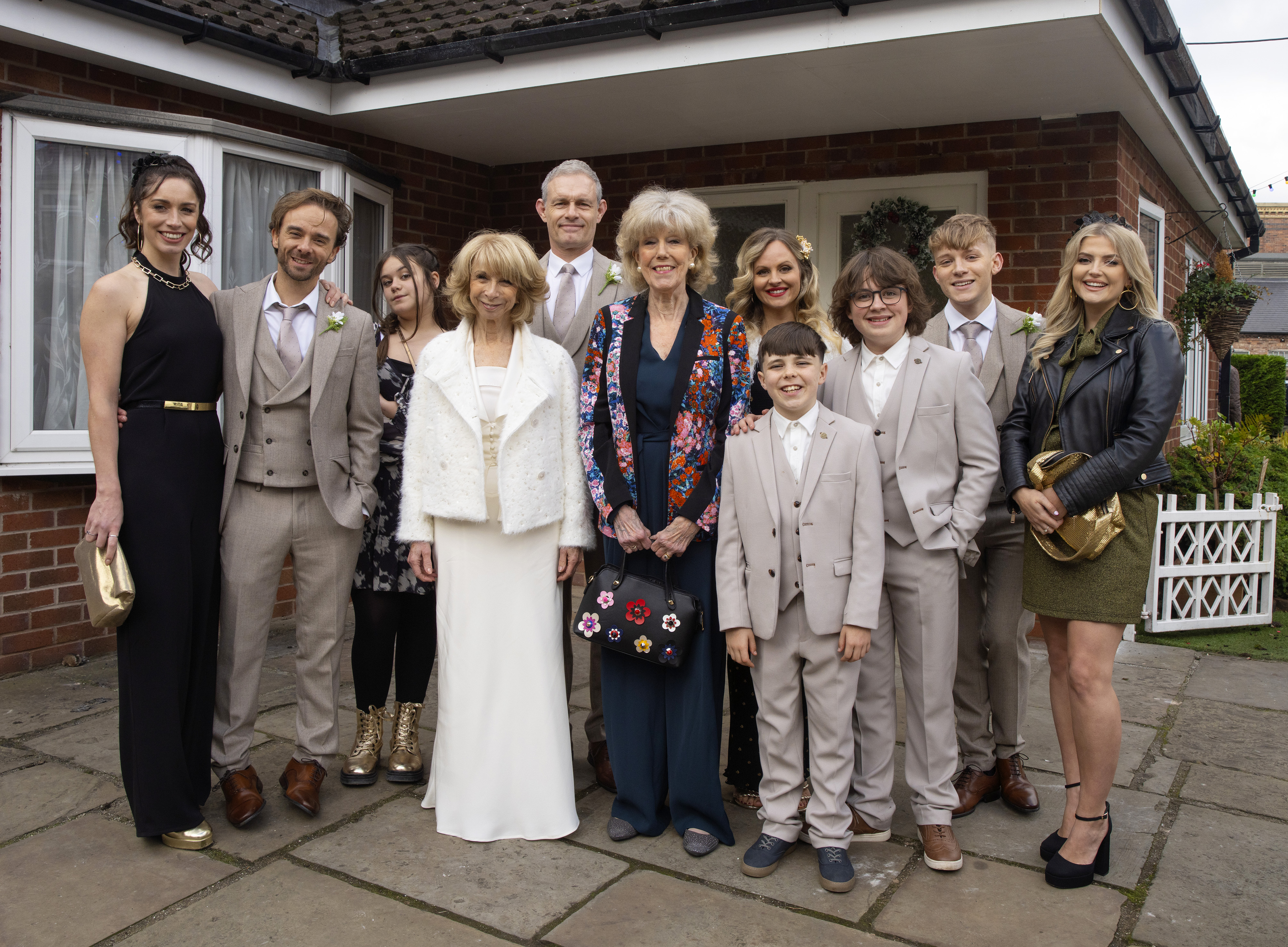 The Platt family outside No 8 Coronation Street