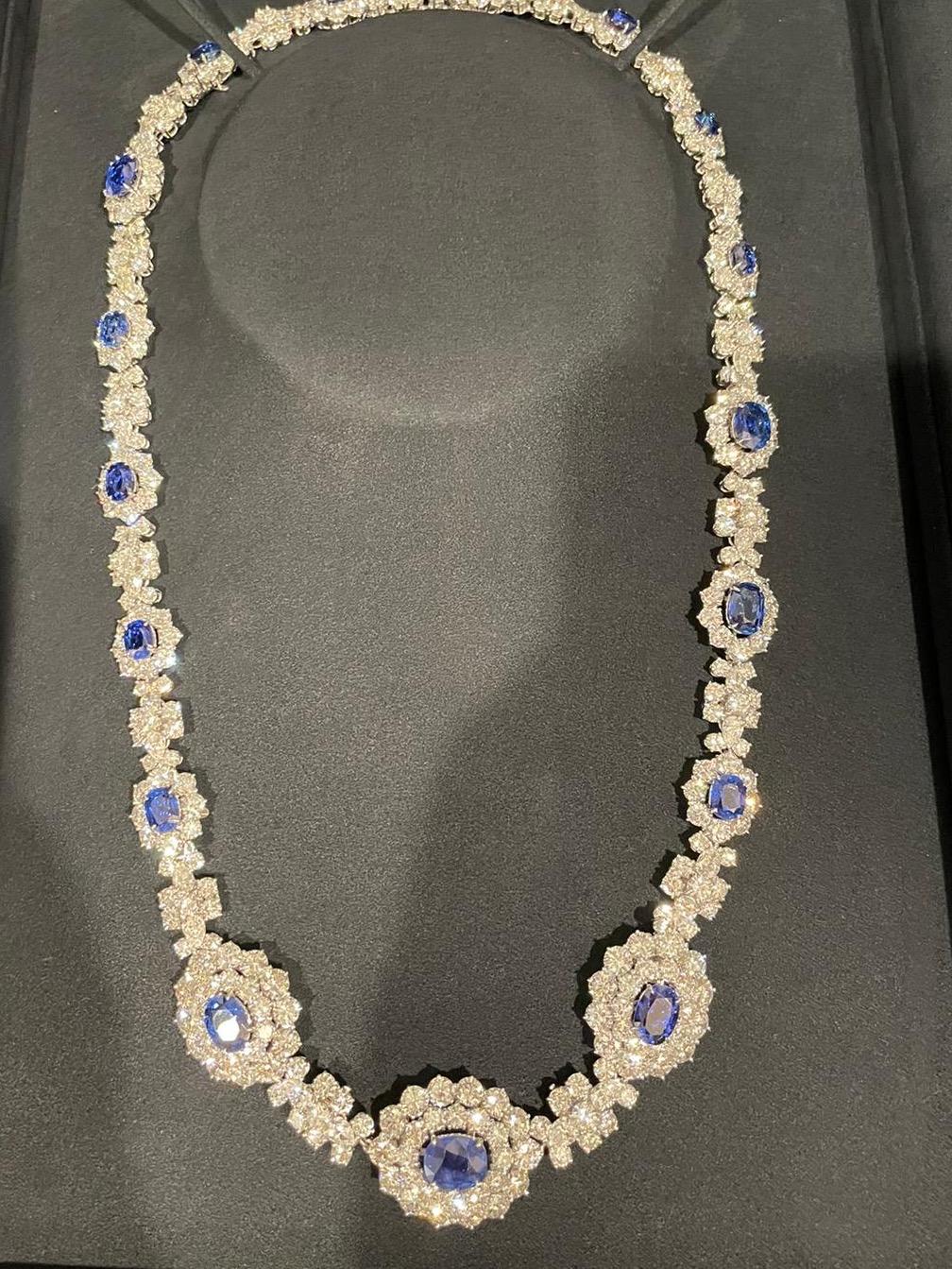 A jewel-encrusted Van Cleef and Arpels platinum necklace that was among the items stolen.