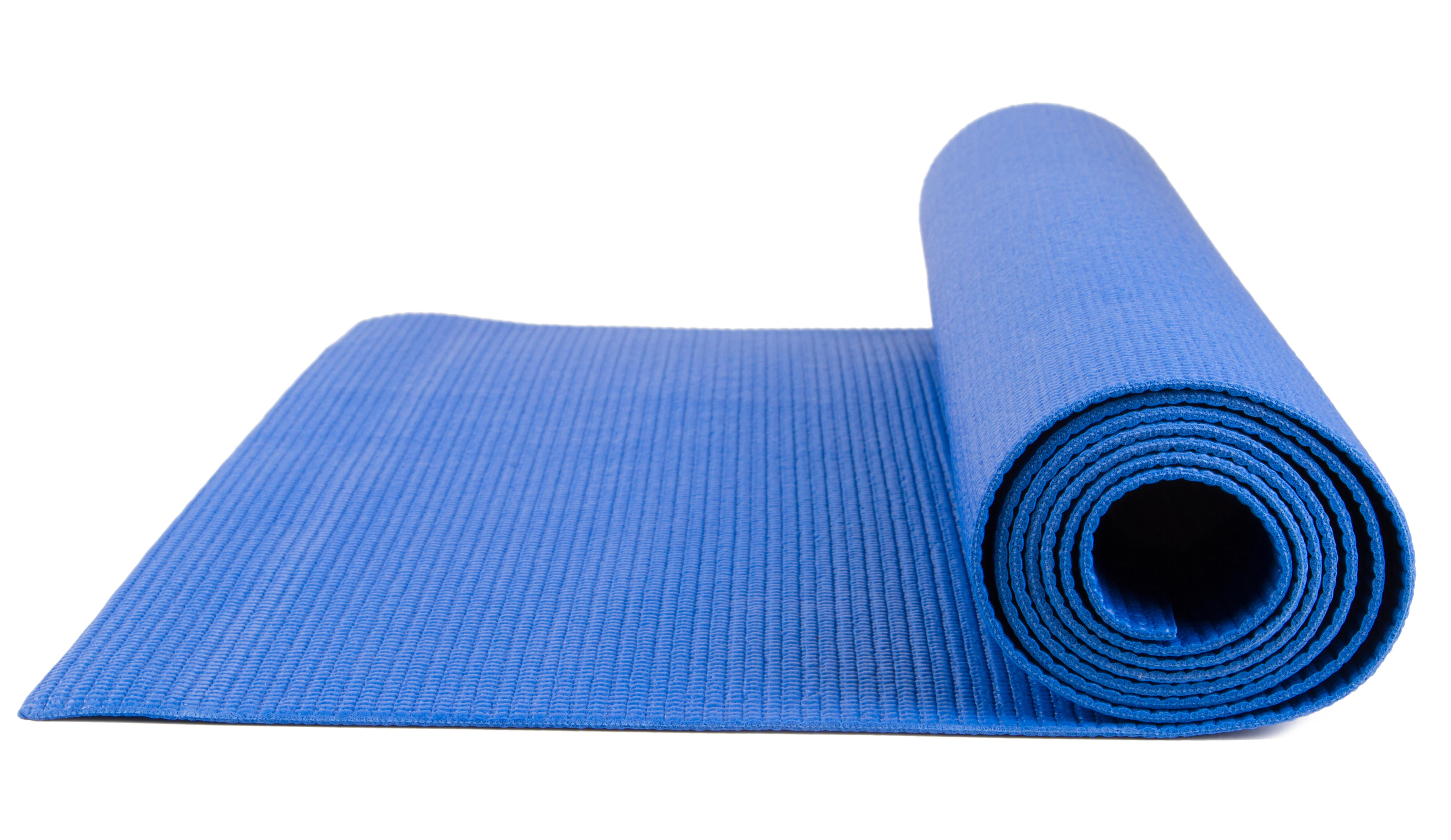 Blue yoga mat for exercise