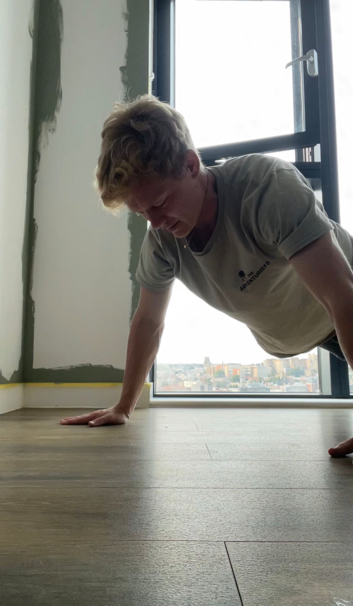 Man in a press-up position