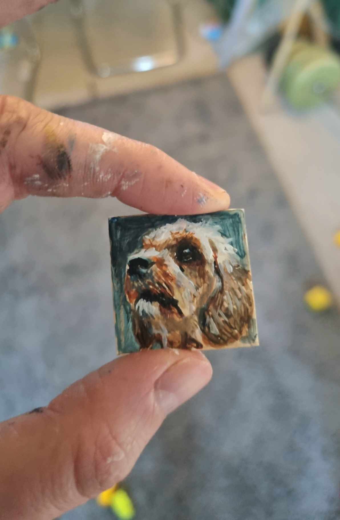 Mini painting of dog 