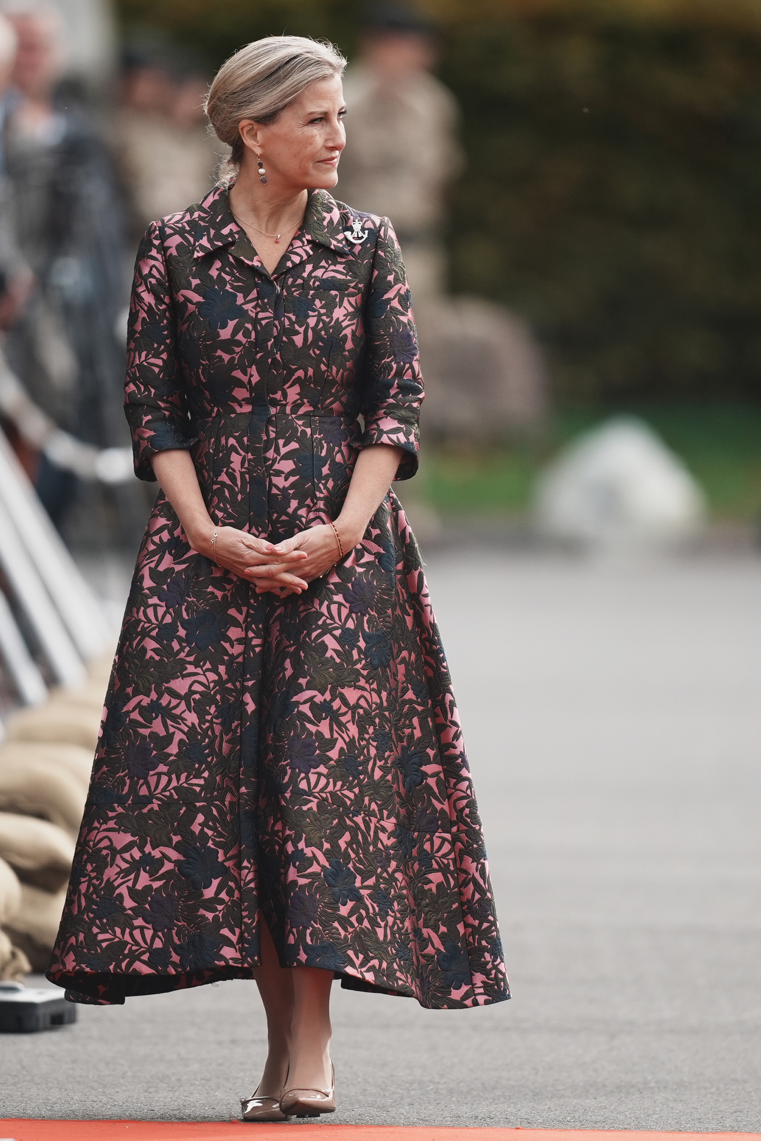 The Duchess of Edinburgh, in her role as Royal Colonel, 5th Battalion, The Rifles (5 Rifles), attends the Junior Non-Commissioned Officers Pass off parade at Picton Barracks, Bulford Camp, Wiltshire. Picture date: Friday October 4, 2024.