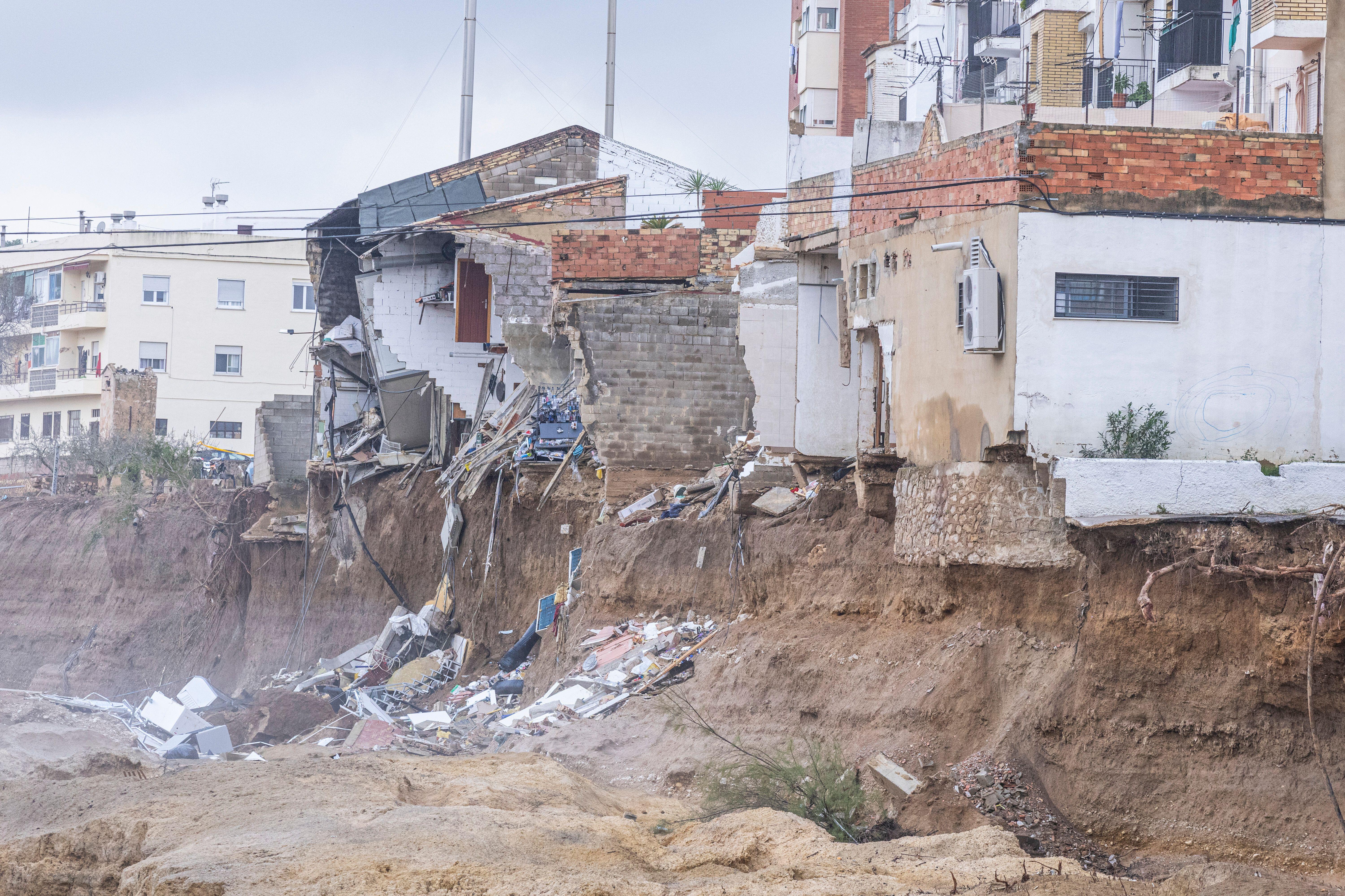 Houses destroyed by floods in Valencia