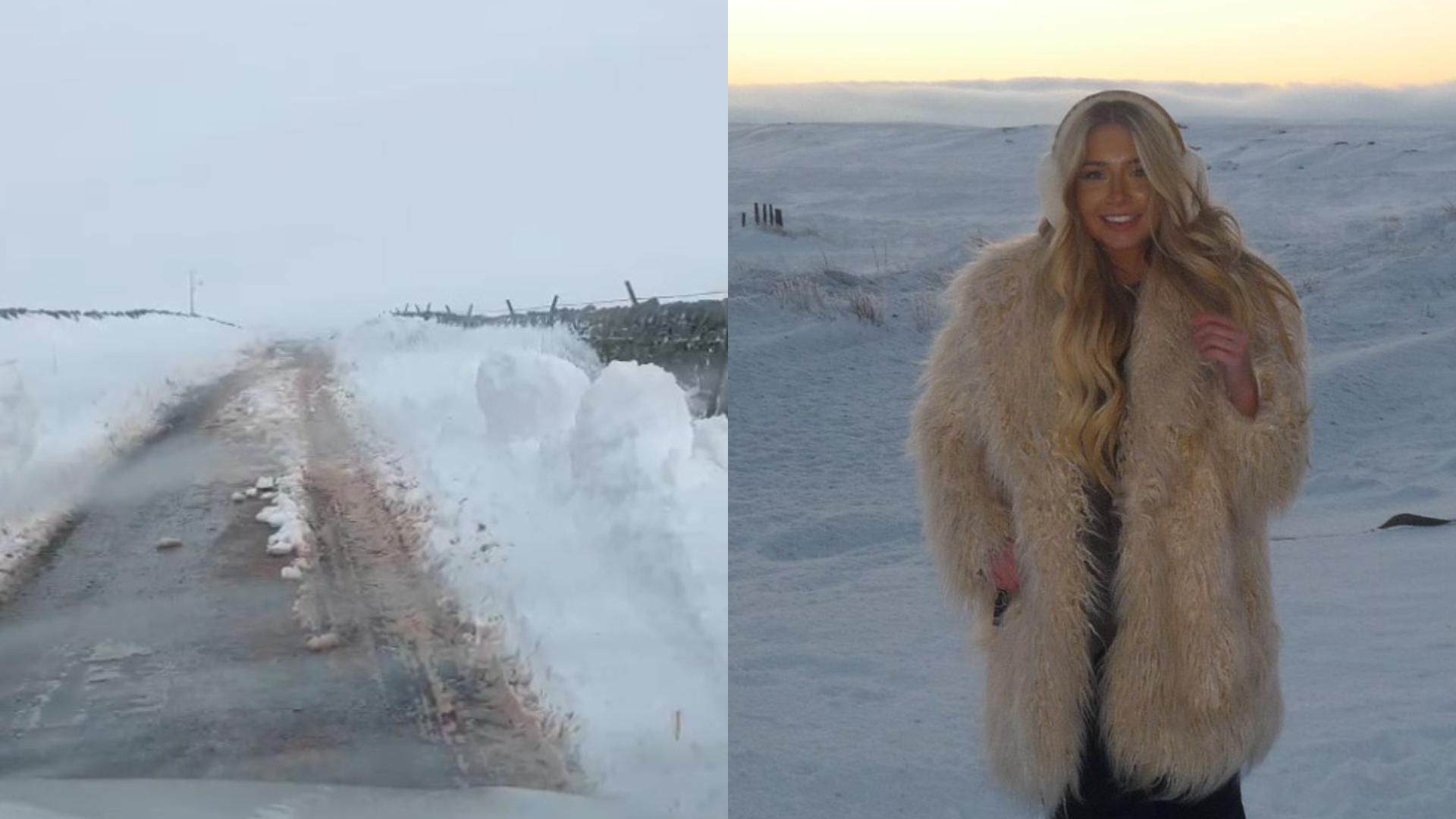 Elle Applegarth (right) said the snow had been around four feet high