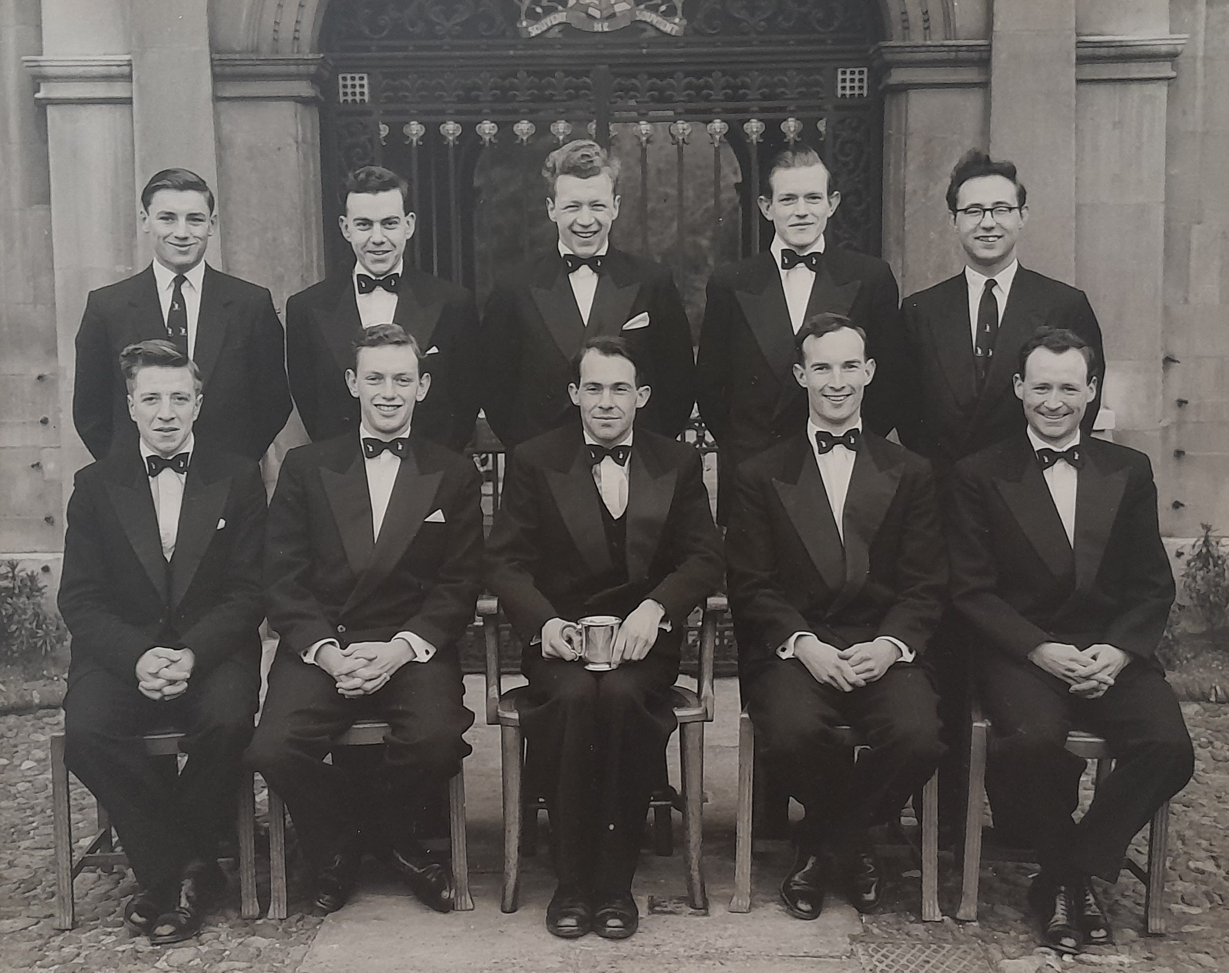 Cambridge University Tiddlywinks Club in 1958, with Bill Steen, front row, second from right. Lawford Howells, front row, far right. Peter Downes, front row, second from left. (Cambridge University/ PA)