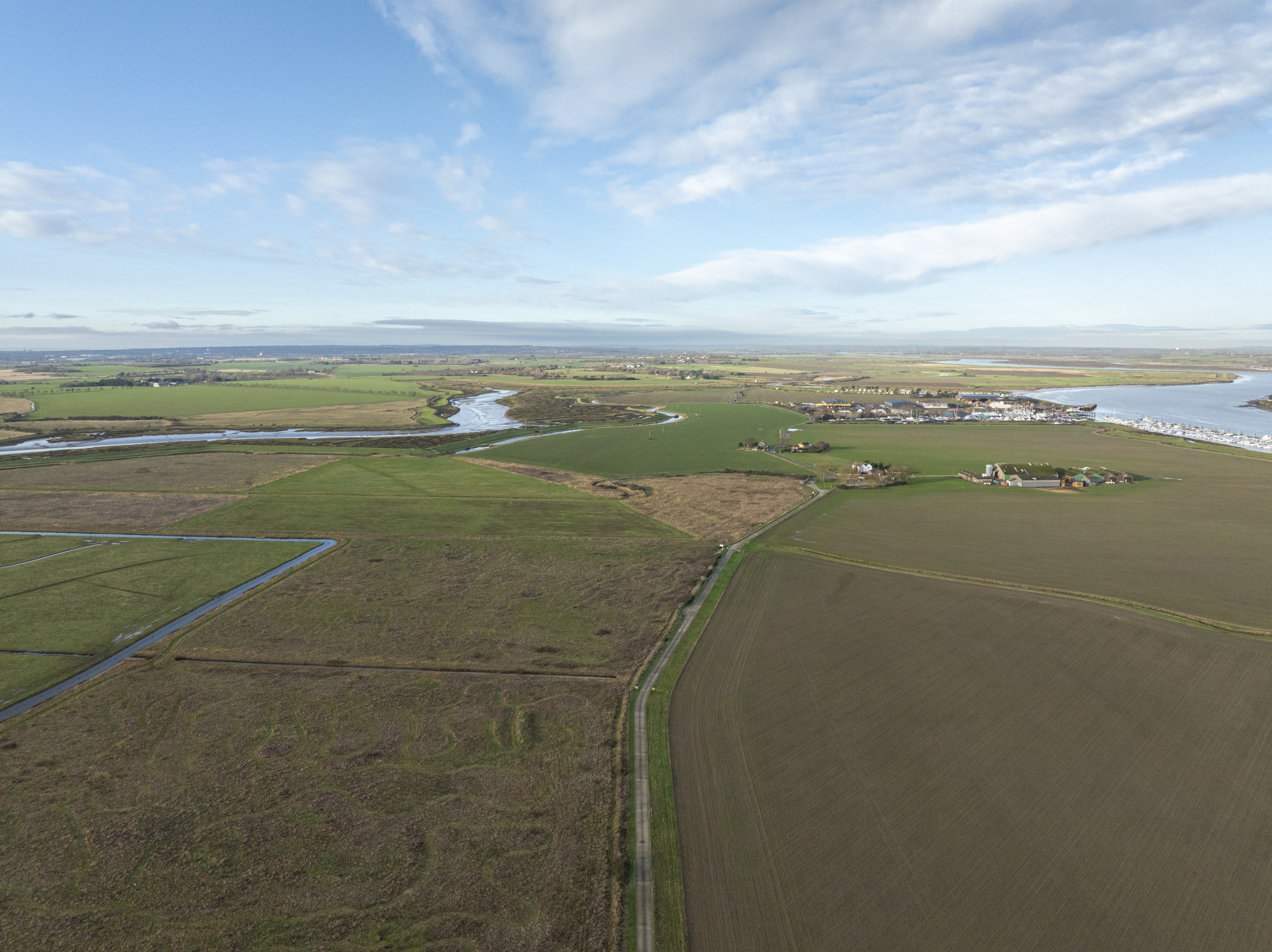 Aerial image showing existing and newly acquired land at RSPB Wallasea Island Nature Reserve, Essex. (Ben Andrew/ RSPB/ PA).