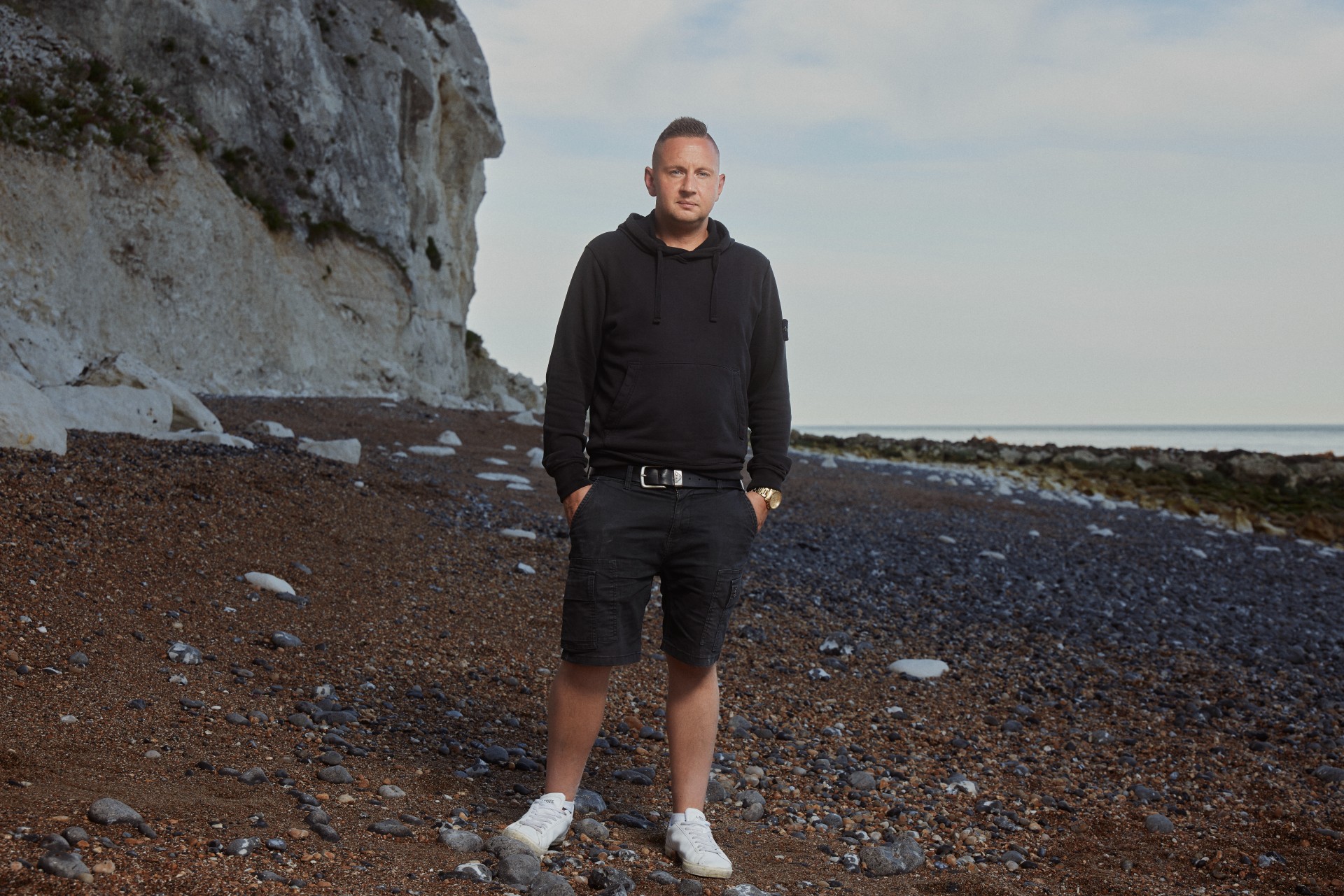 Dave Marshall, a chef turned TikTok star from Nottingham, standing on a beach (Channel 4)