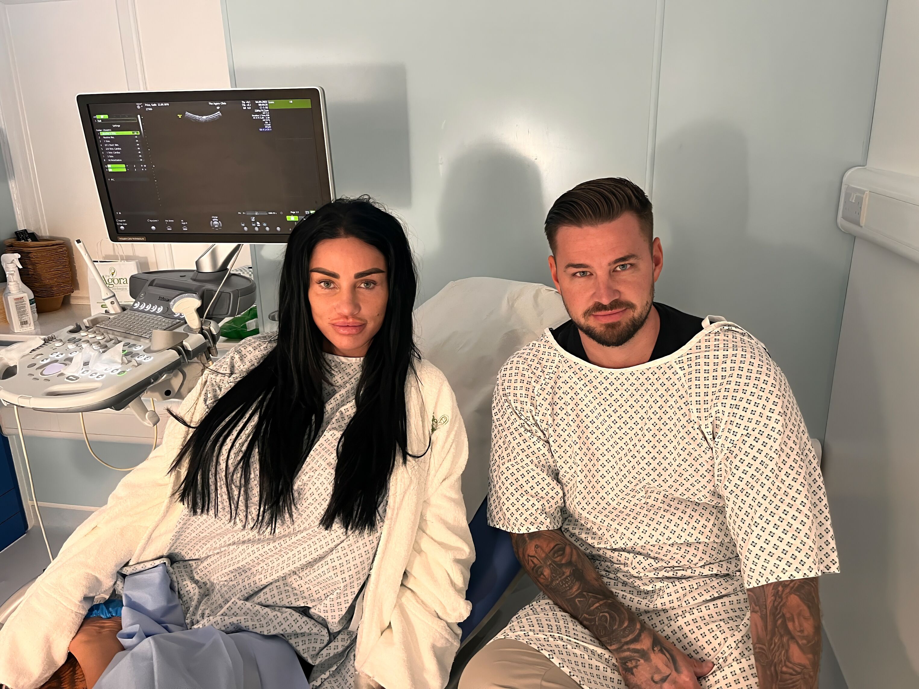 Katie Price and Carl Woods in a clinical setting