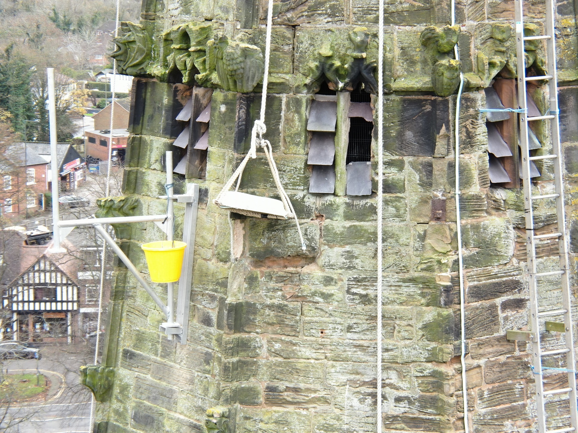 Equipment attached to a church steeple