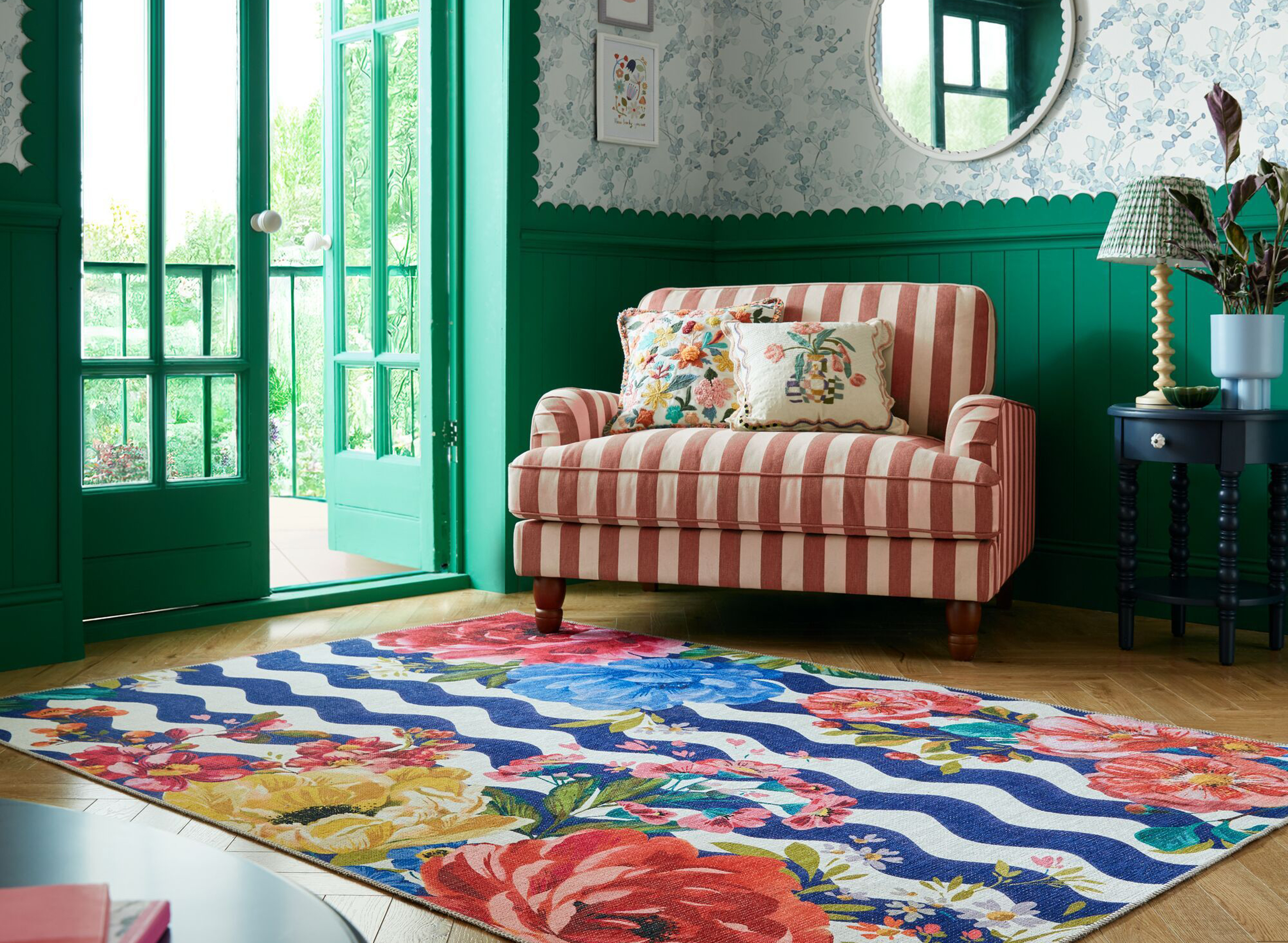 An armchair and a rug