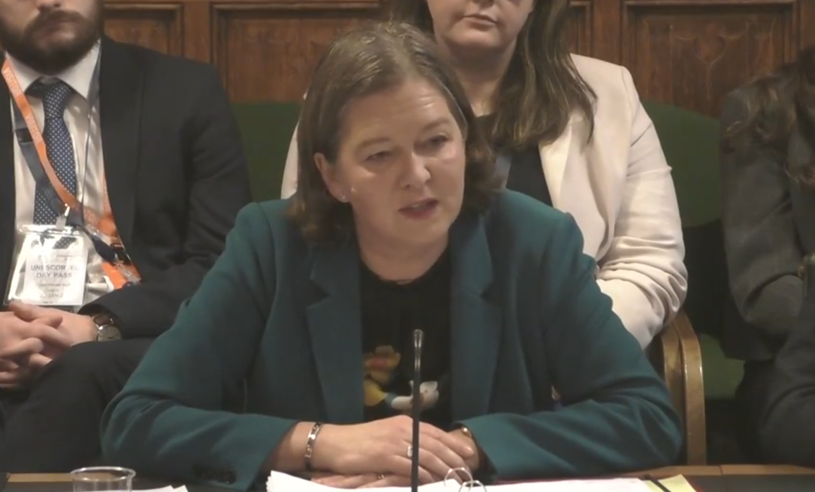 Under secretary of state at the Northern Ireland Office Fleur Anderson gives evidence to the Northern Ireland Affairs Committee in London