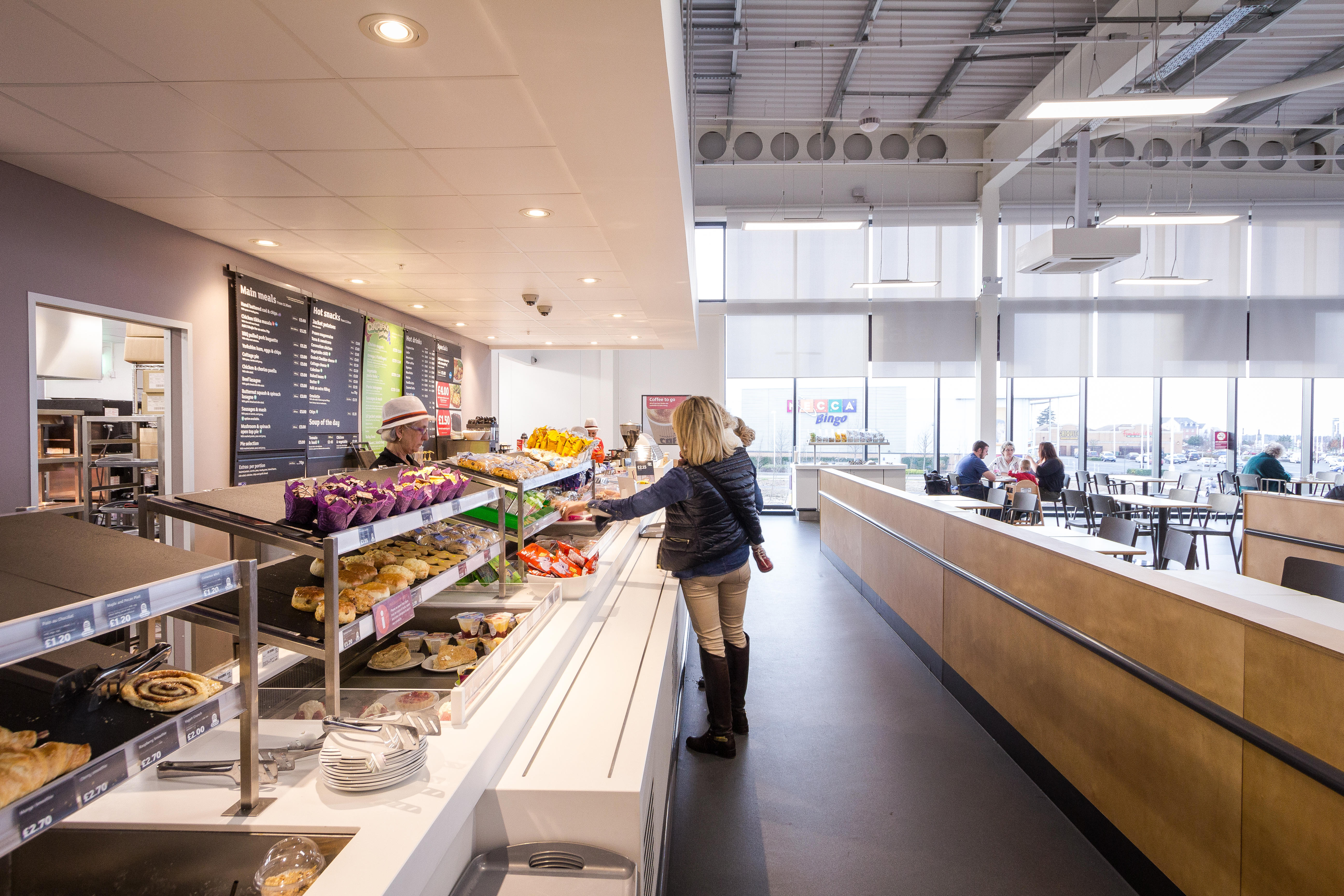 Inside a Sainsbury's cafe