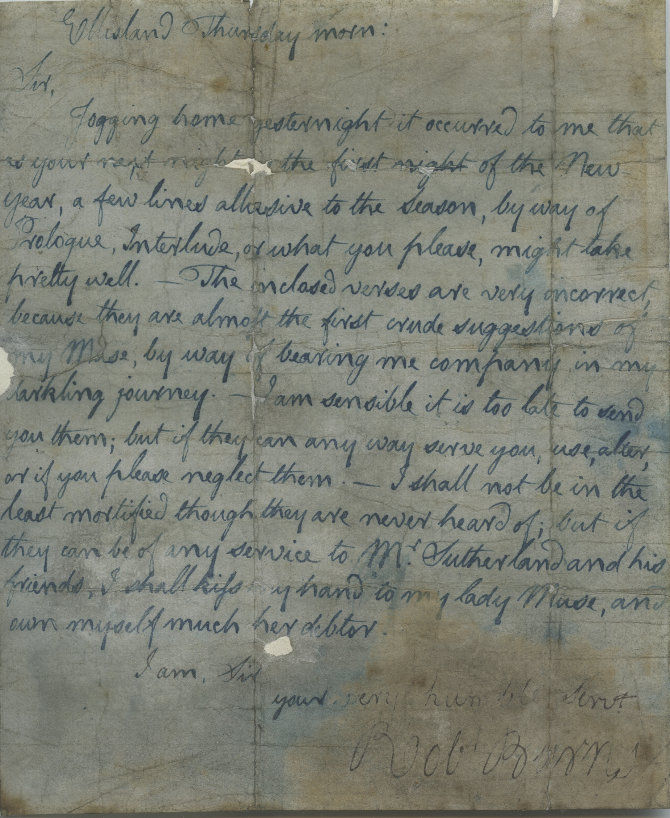 A view of a handwritten letter