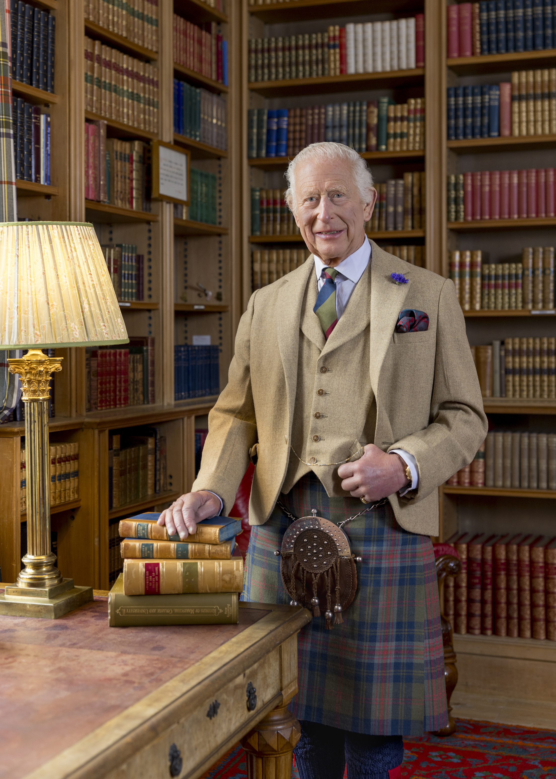 Charles in his study at Balmoral Castle